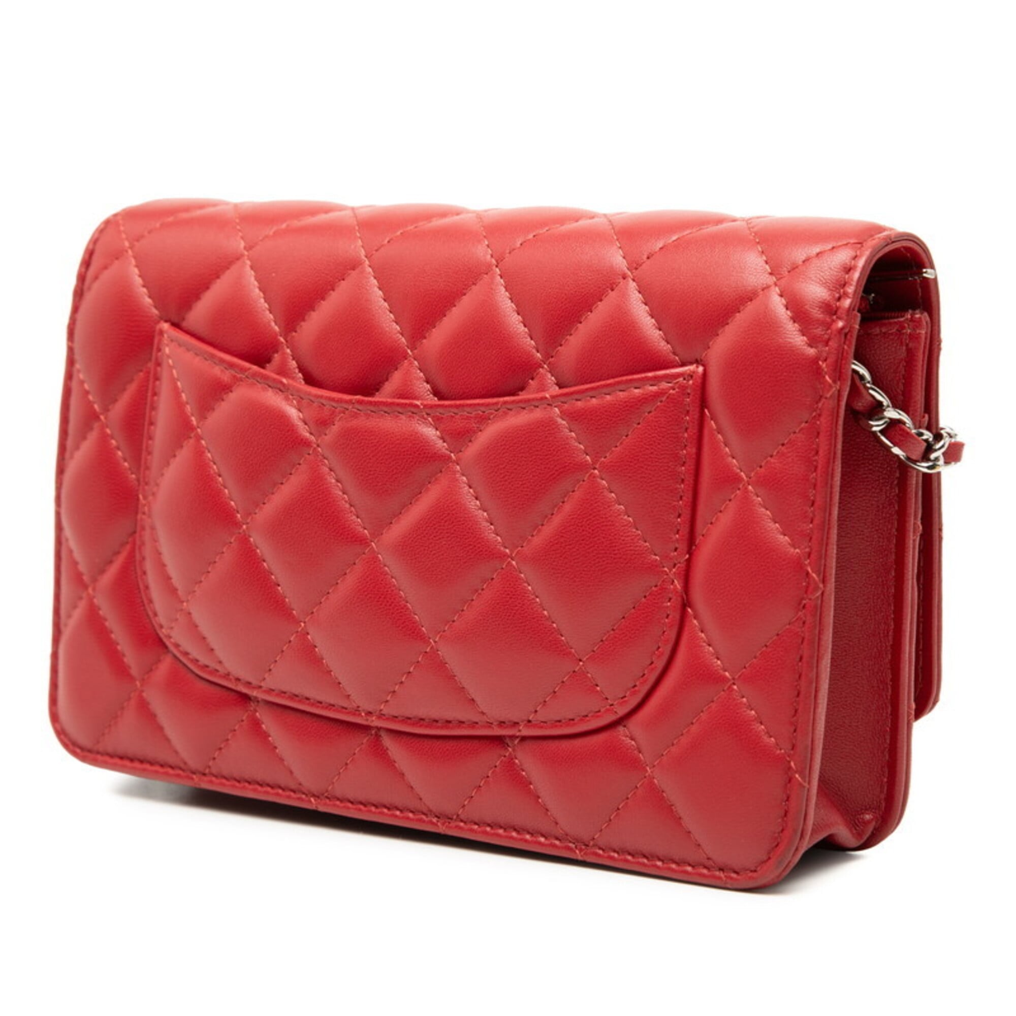 Chanel Red Color Leather Shoulder Bag (Pre-Owned)