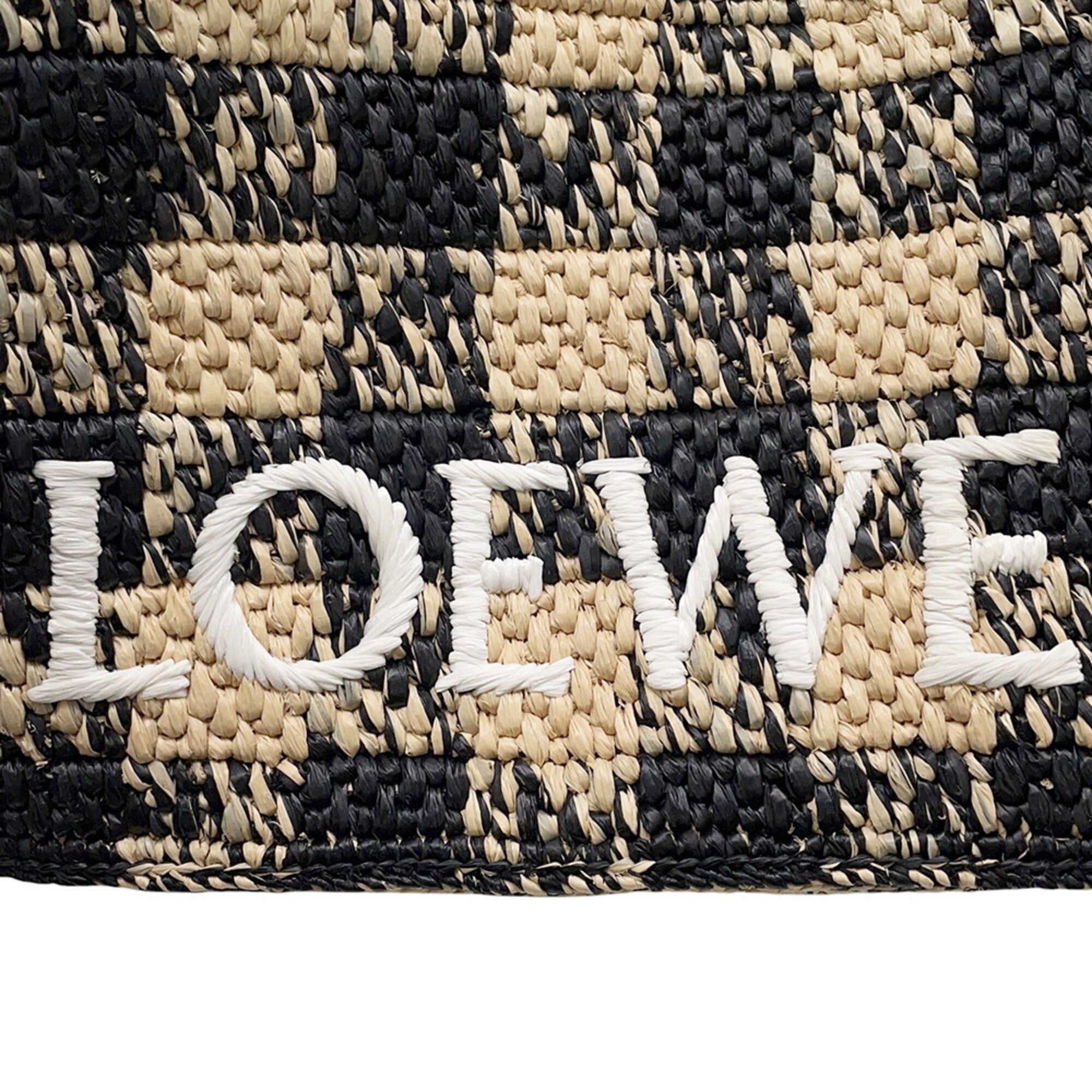 Loewe Black Raffia Leather Handbag (Pre-Owned)
