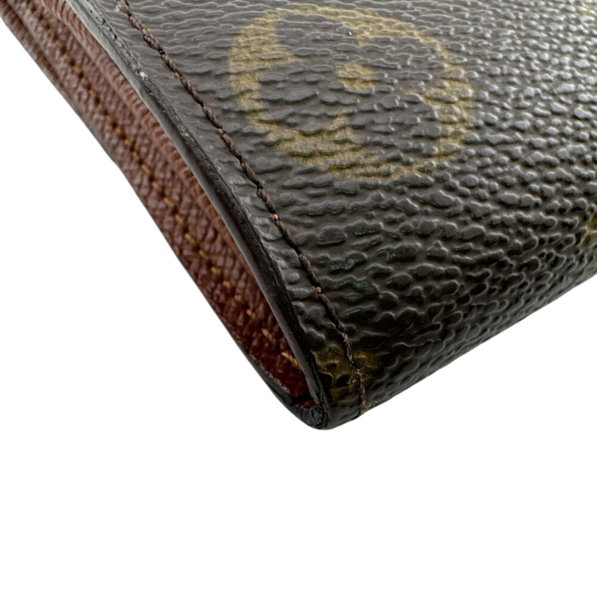 Louis Vuitton Monogram Brown Leather Long Wallet (Bi-Fold) (Pre-Owned)