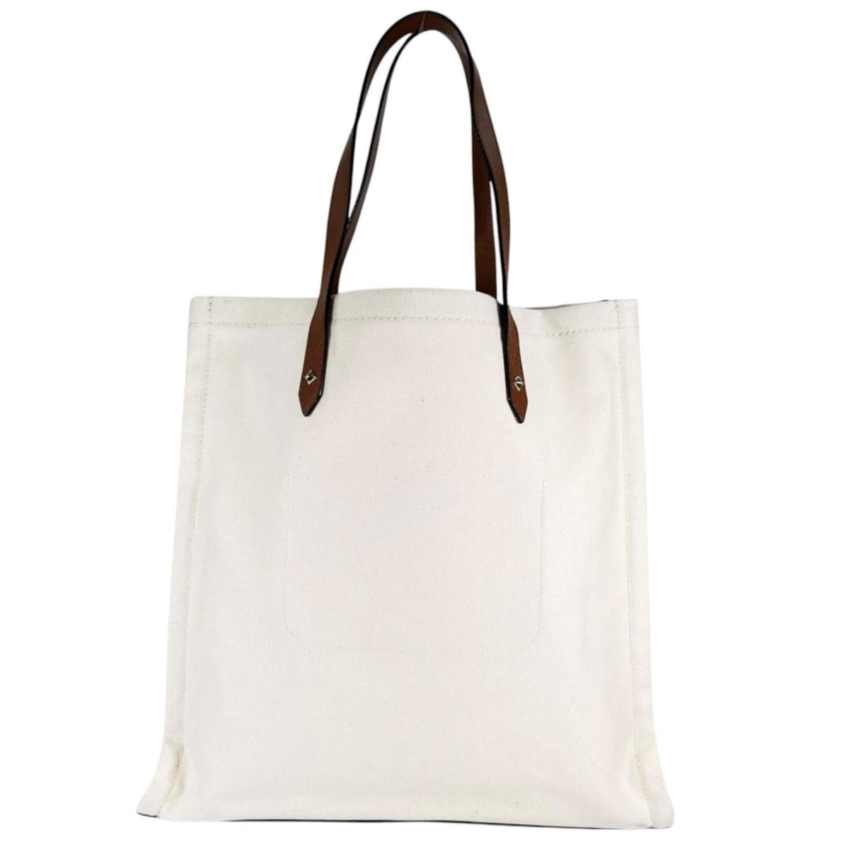 Jimmy Choo Brown White Canvas Leather Tote Bag (Pre-Owned)