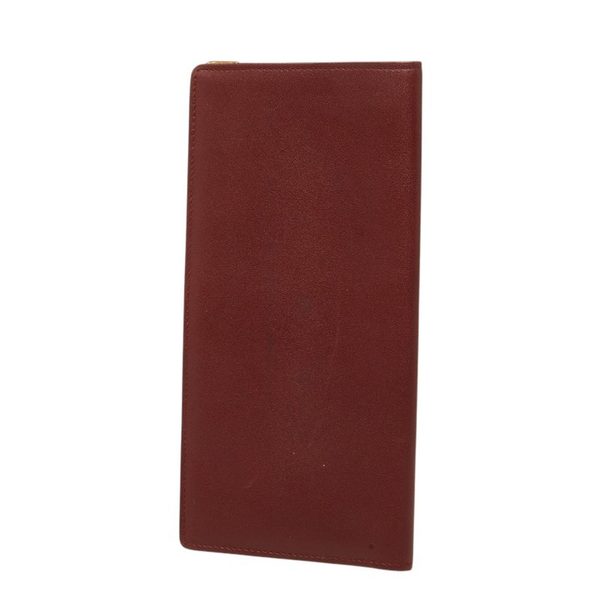 Cartier Bordeaux Leather Long Wallet (Bi-Fold) (Pre-Owned)