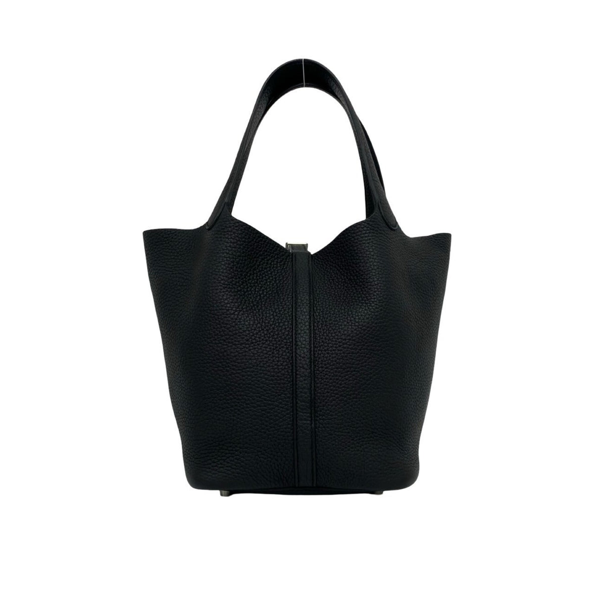 Hermes Black Taurillon Clemence Leather Handbag Tote Bag (Pre-Owned)