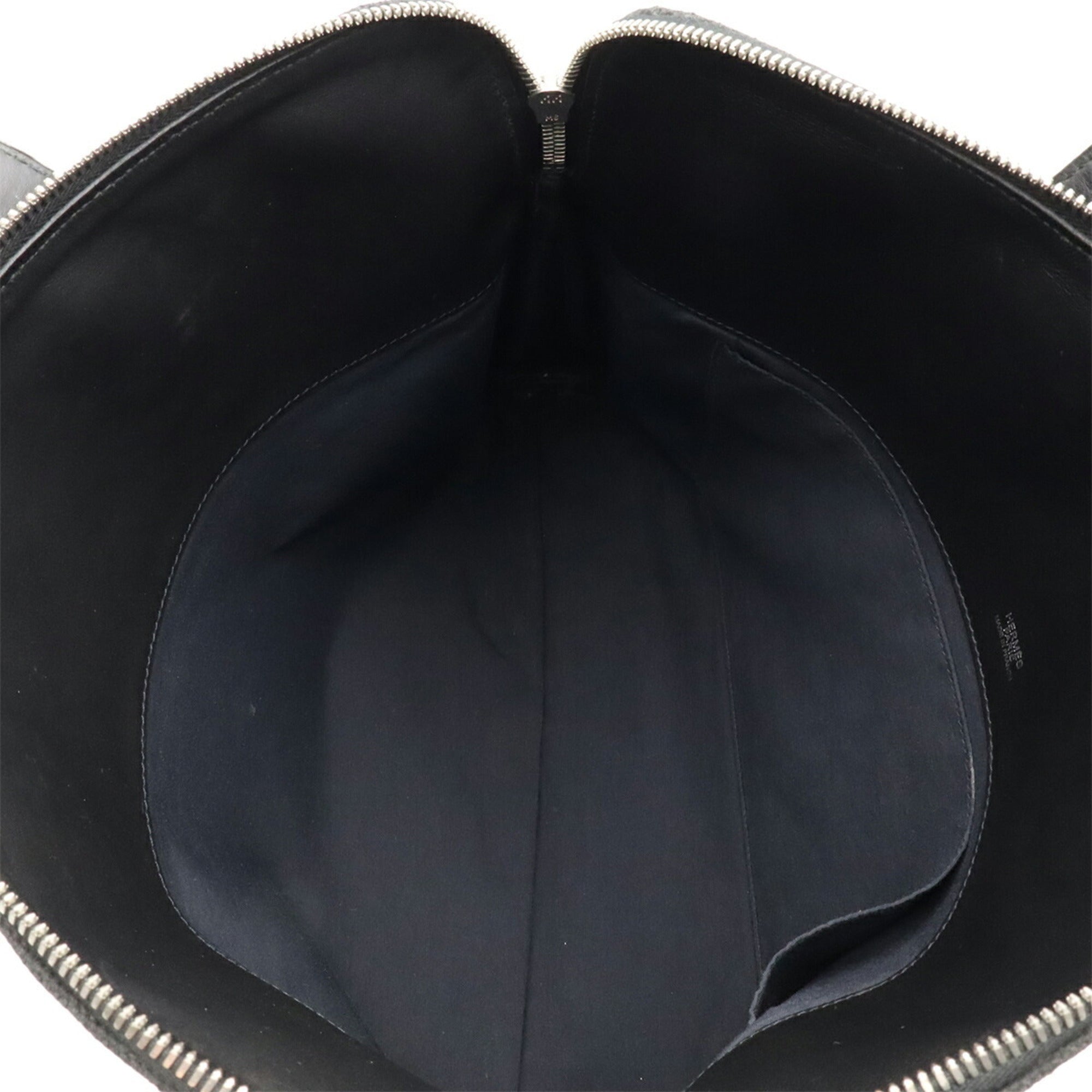 Hermes Black Canvas Handbag Tote Bag (Pre-Owned)