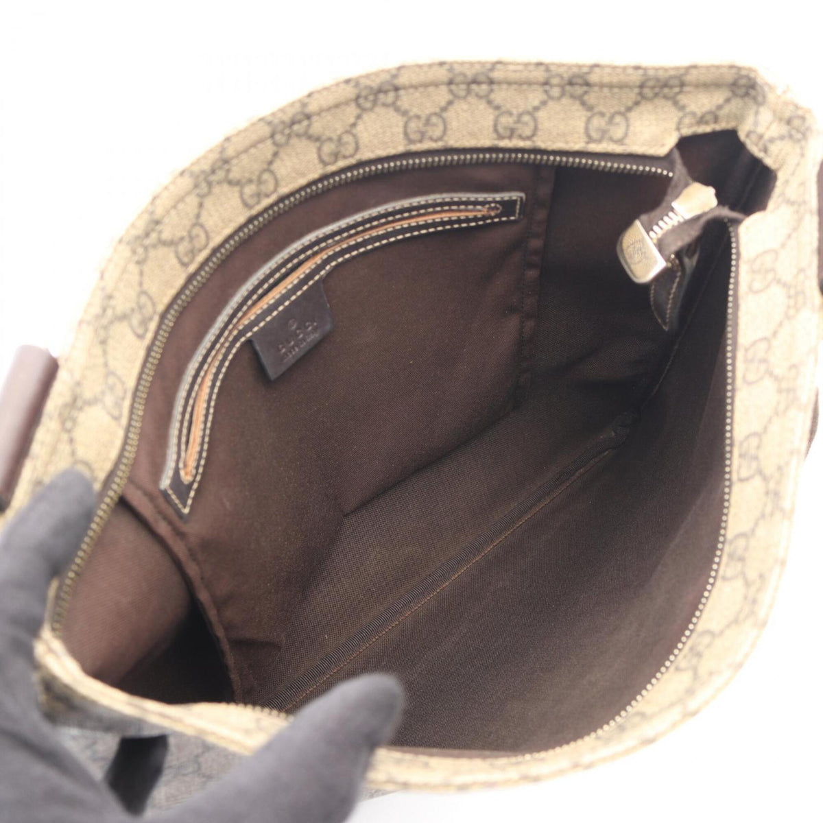 Gucci Beige Brown Pvc Leather Handbag Shoulder Bag (Pre-Owned)