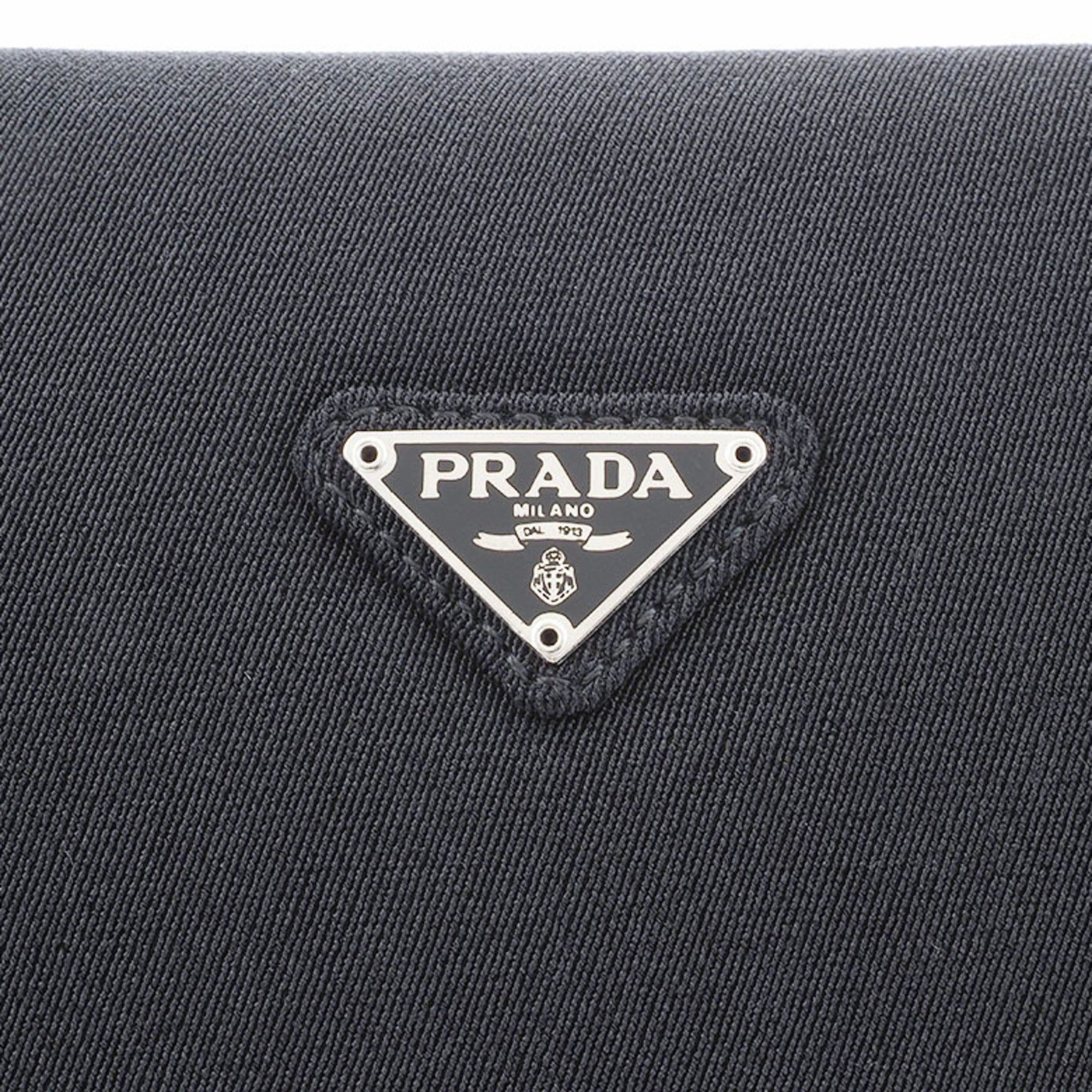 Prada Black Canvas Shoulder Bag (Pre-Owned)