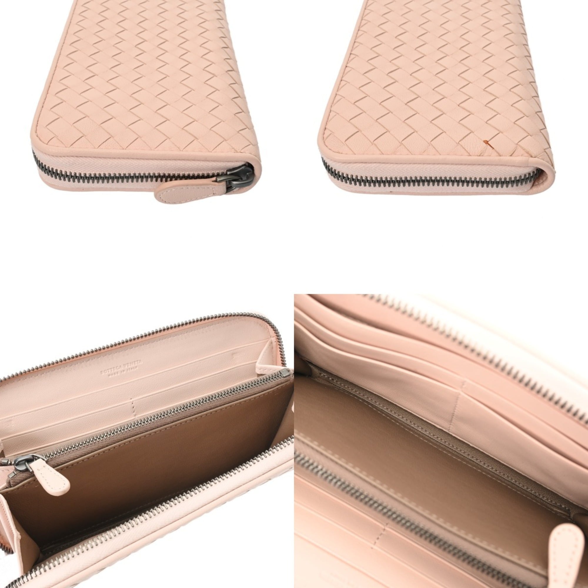 Bottega Veneta Baby Pink Leather Long Wallet (Bi-Fold) (Pre-Owned)