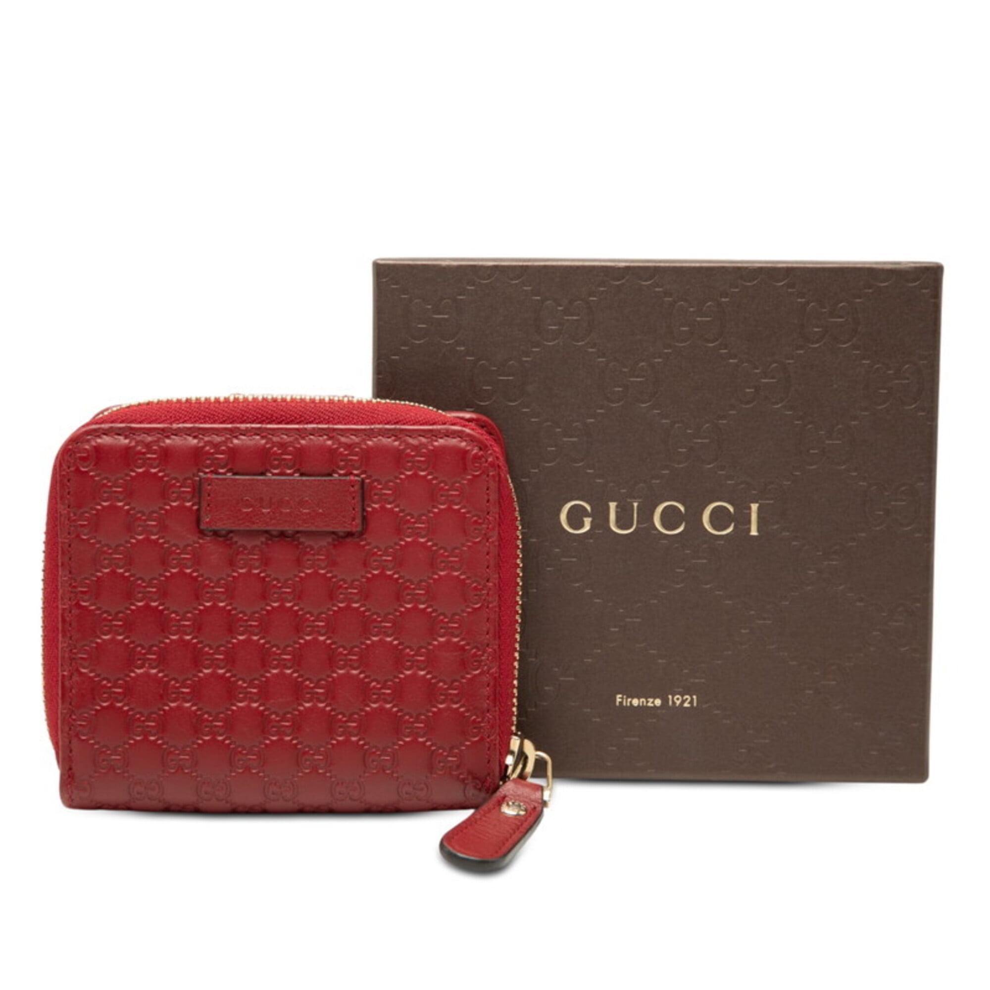 Gucci Red Color Leather Wallet (Bi-Fold) (Pre-Owned)