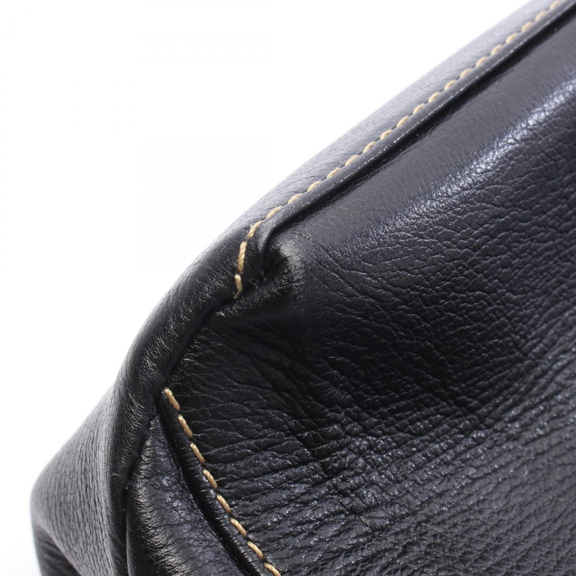 Loewe Black Brown Leather Handbag Shoulder Bag (Pre-Owned)