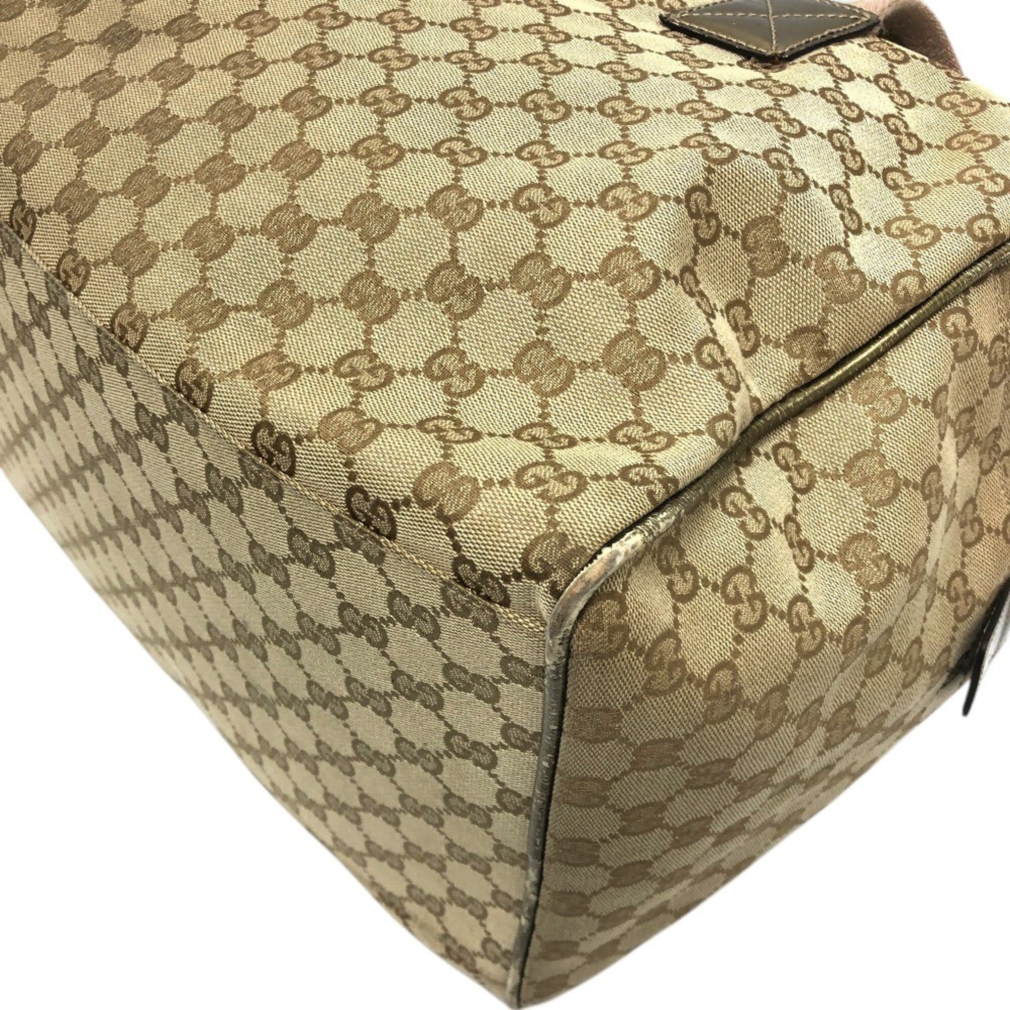 Gucci Beige Gg Canvas Boston Bag Tote Bag (Pre-Owned)