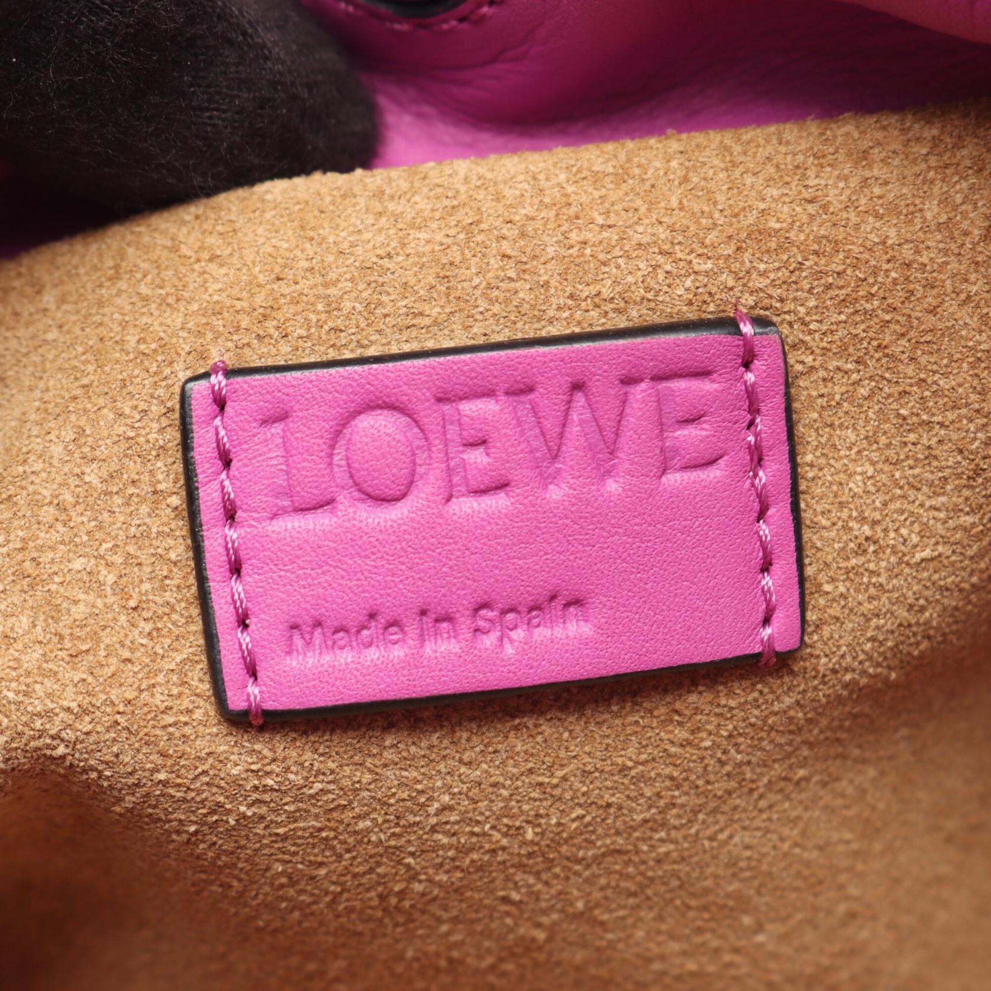 Loewe Purple Leather Handbag Shoulder Bag (Pre-Owned)