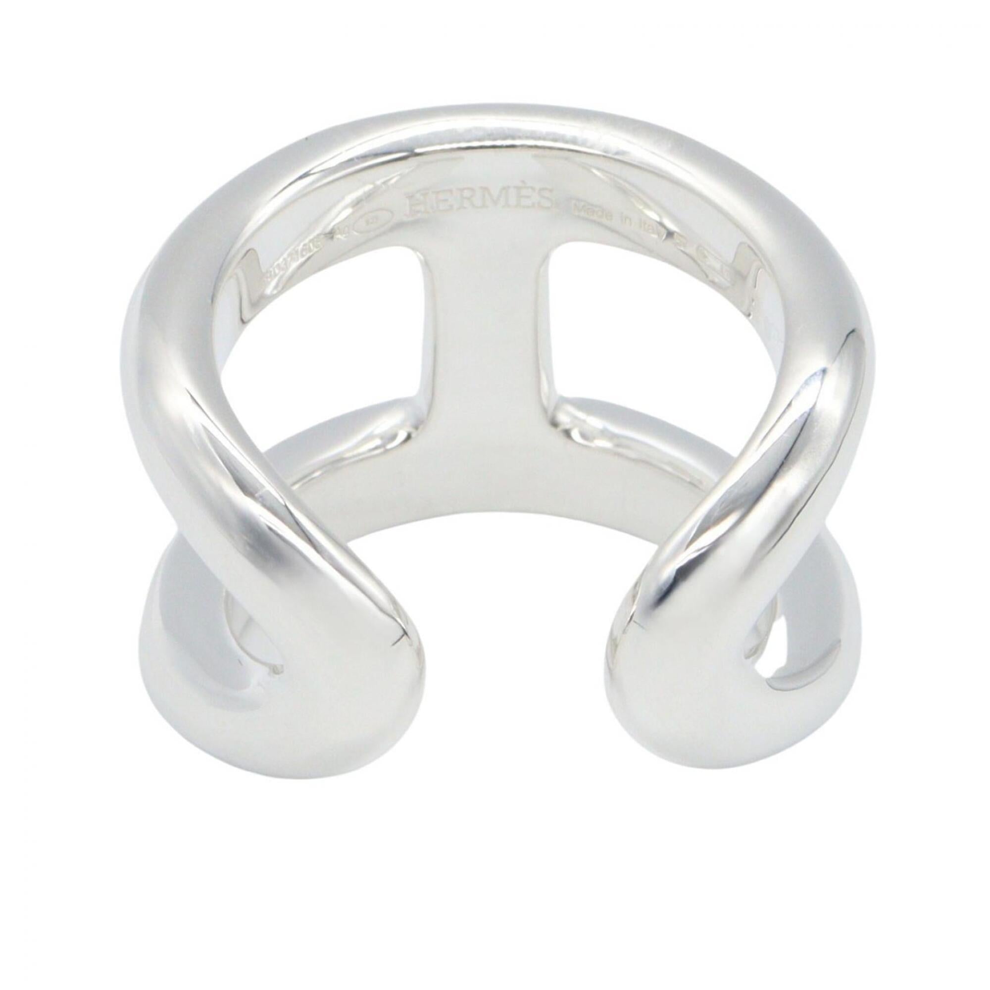 Hermes Silver Silver 925 Band Ring (Pre-Owned)