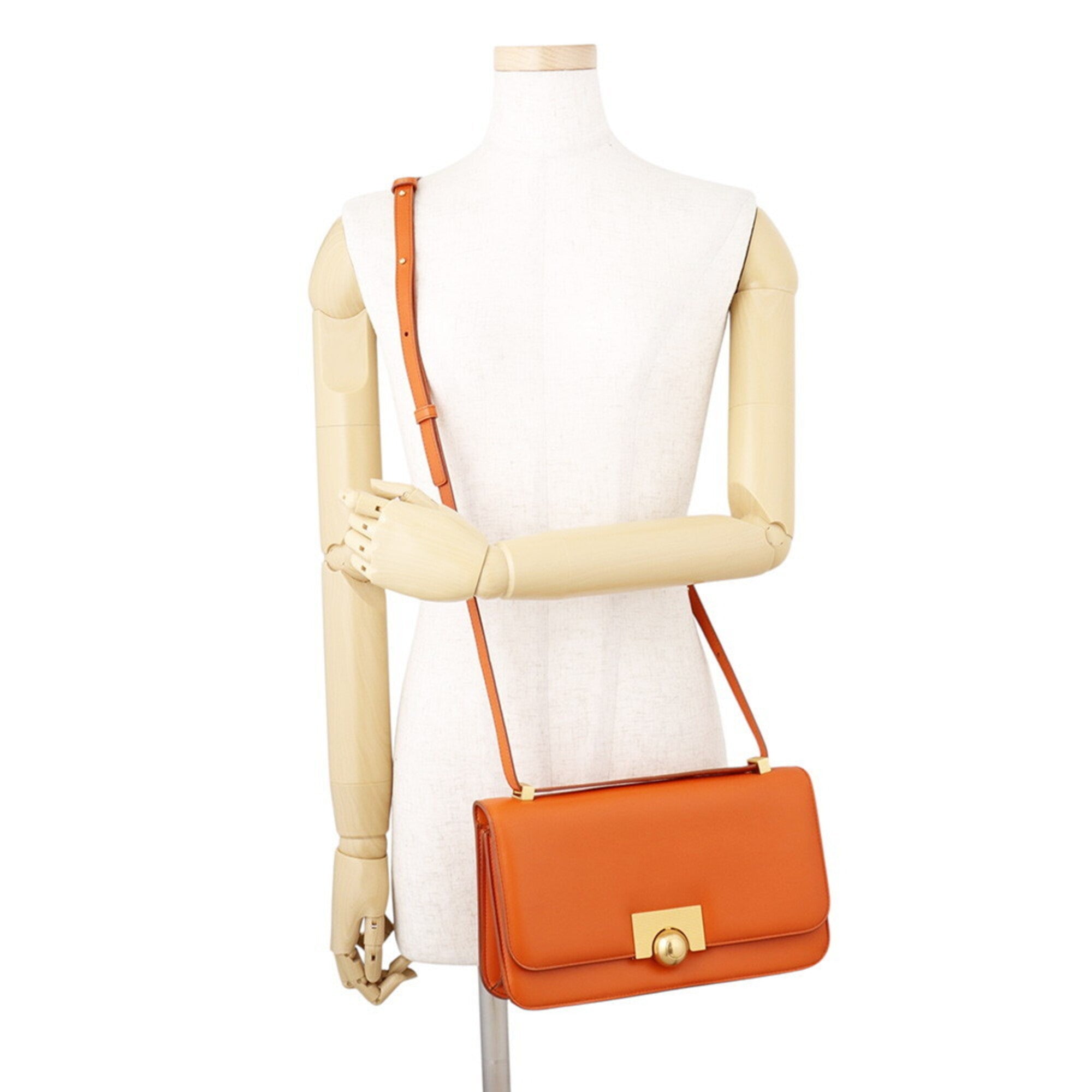 Bottega Veneta Orange Leather Shoulder Bag (Pre-Owned)