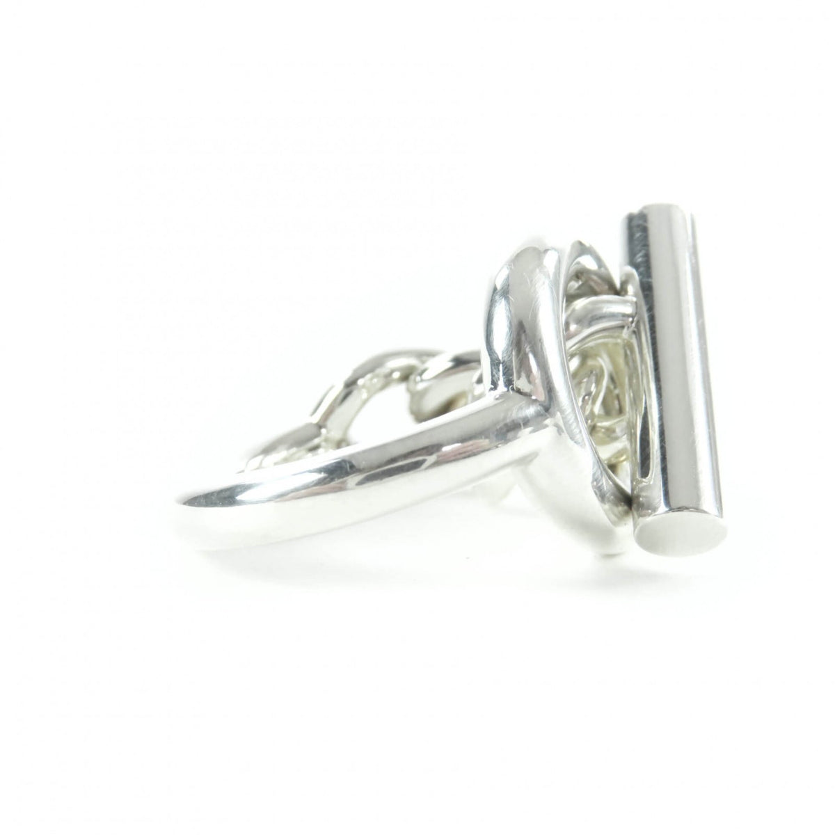 Hermes Silver Silver 925 Band Ring (Pre-Owned)