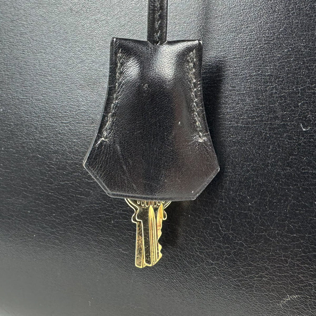 Hermes Black Box Calf Leather Handbag Shoulder Bag (Pre-Owned)