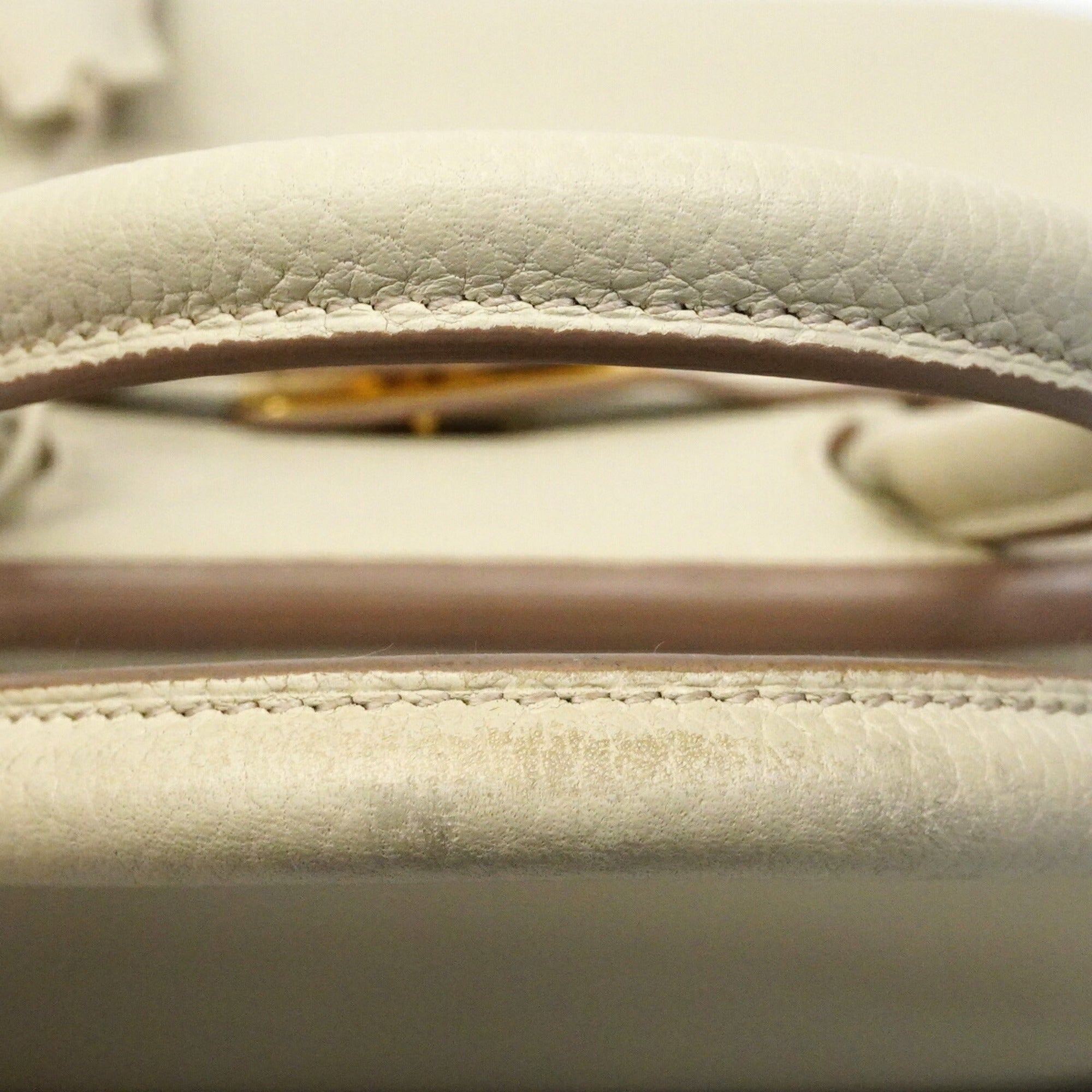 Hermes Gray Taurillon Clemence Leather Handbag (Pre-Owned)