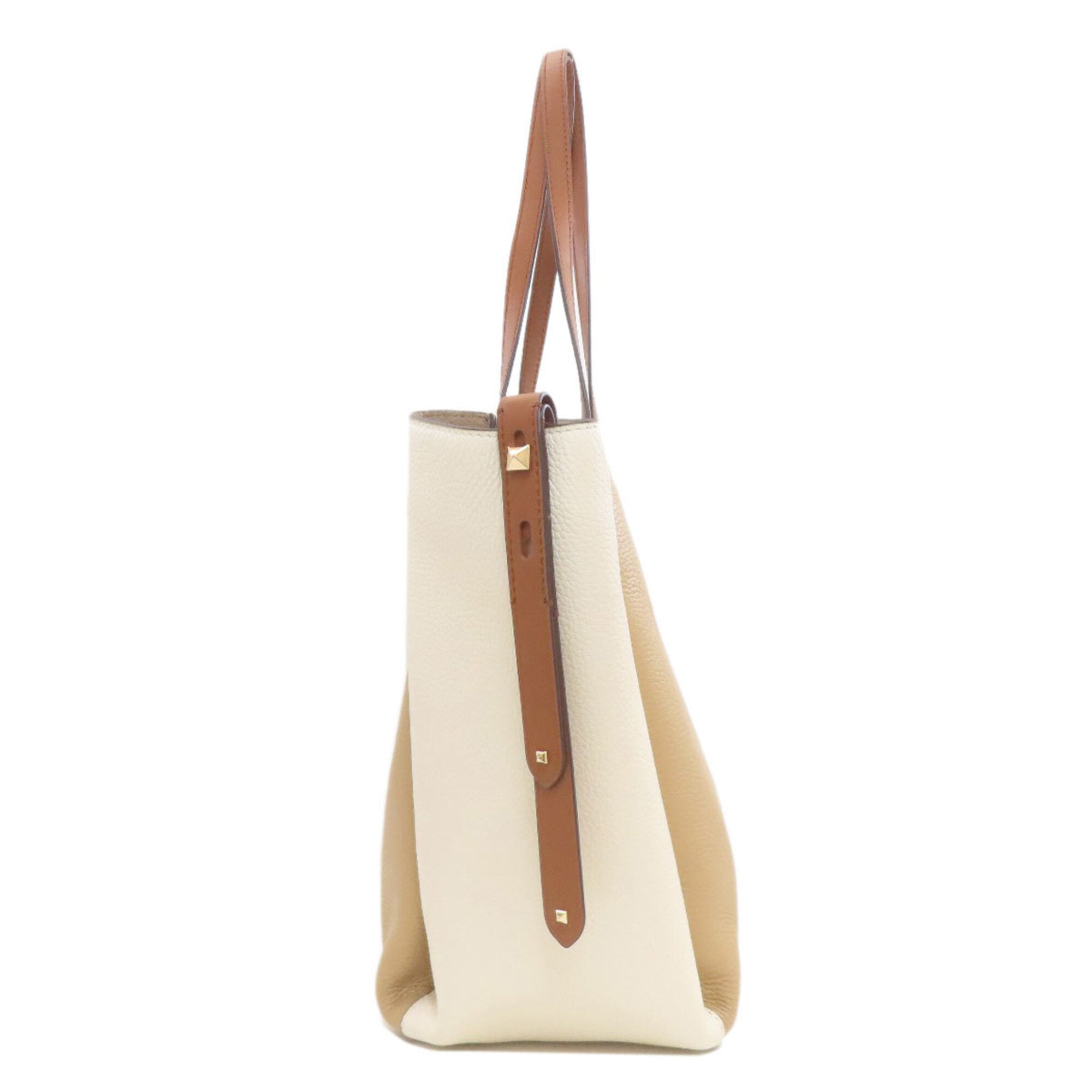 Michael Kors Beige Brown Leather Tote Bag (Pre-Owned)