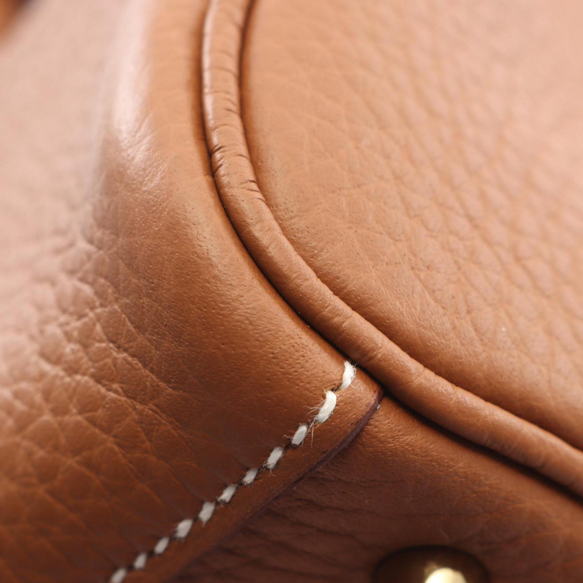 Hermes Brown Gold Brown Taurillon Clemence Leather Handbag Shoulder Bag (Pre-Owned)