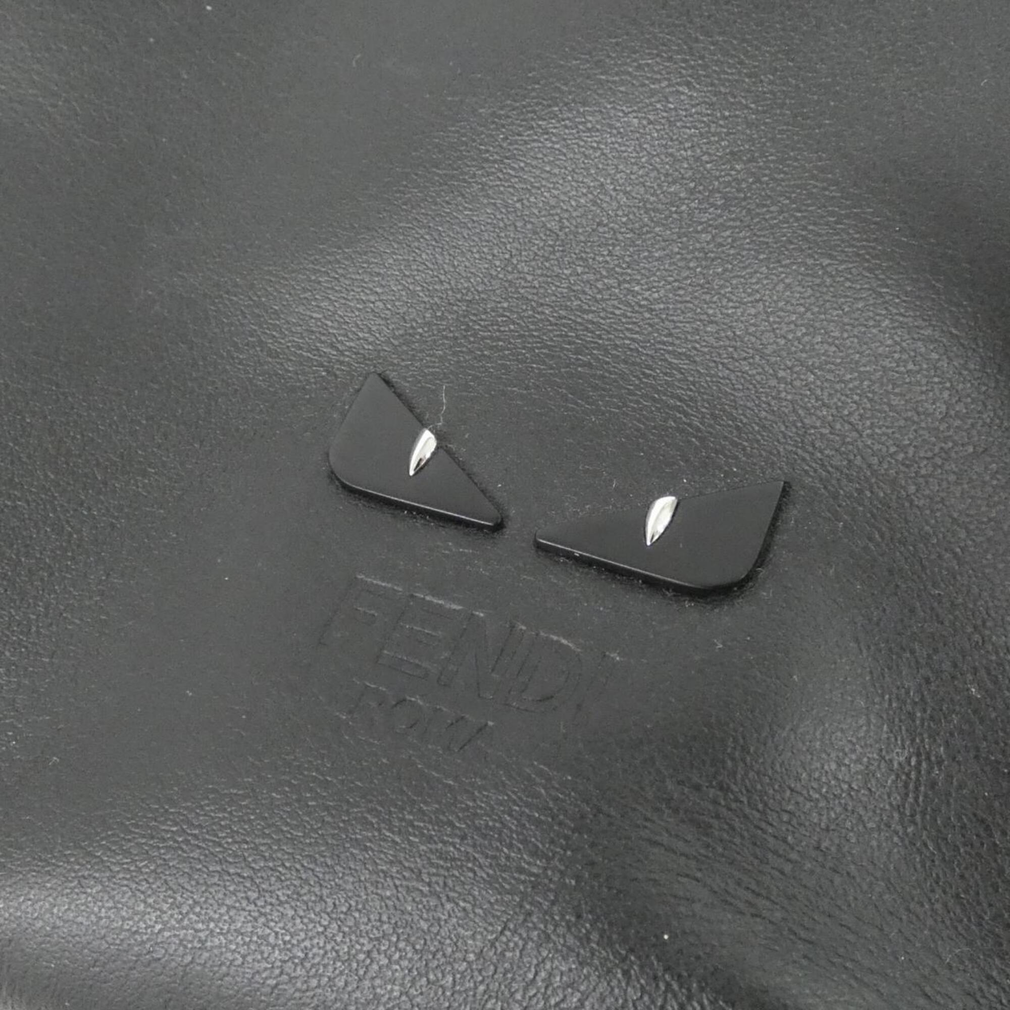 Fendi Black Nylon Leather Backpack Handbag (Pre-Owned)