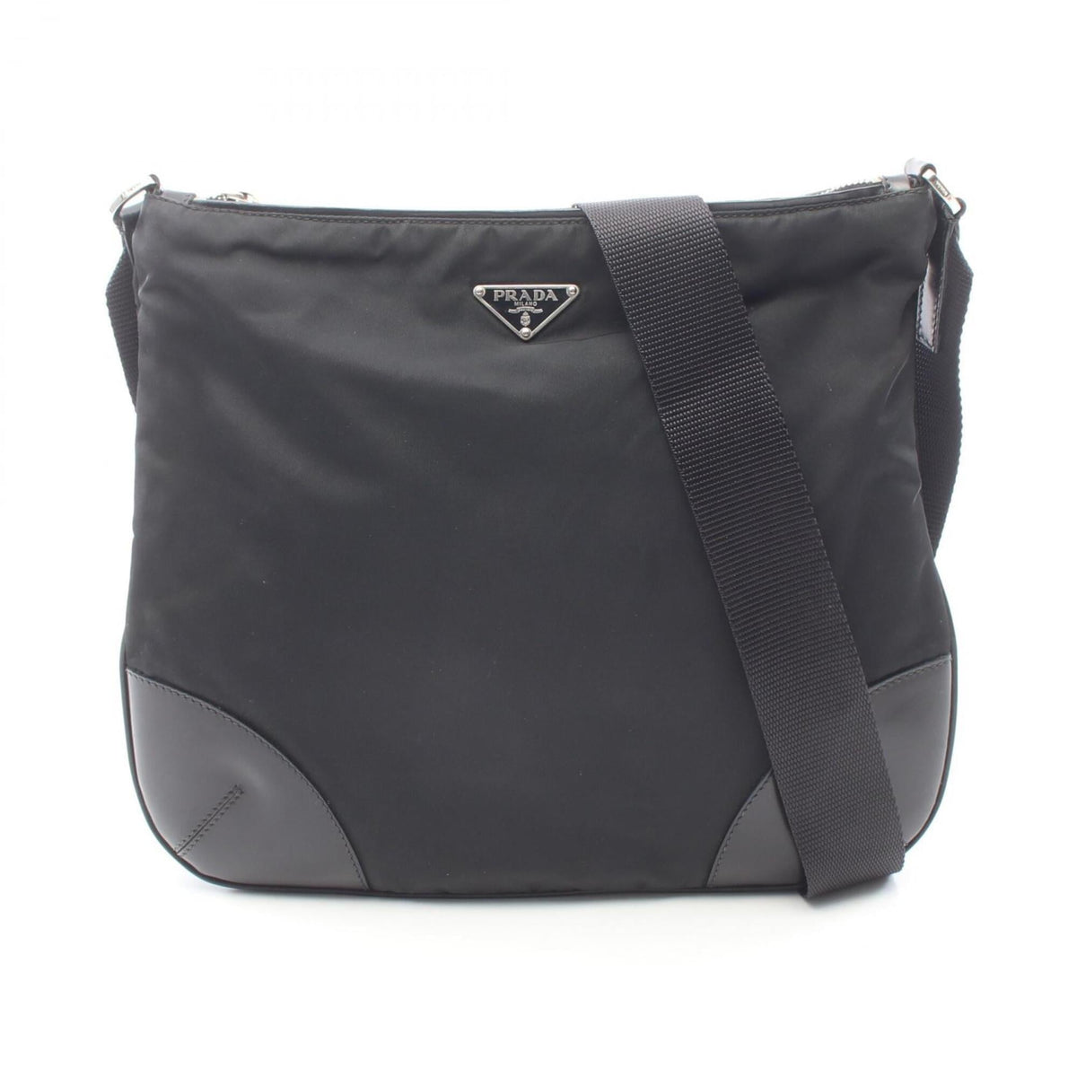 Prada Black Nylon Leather Shoulder Bag (Pre-Owned)