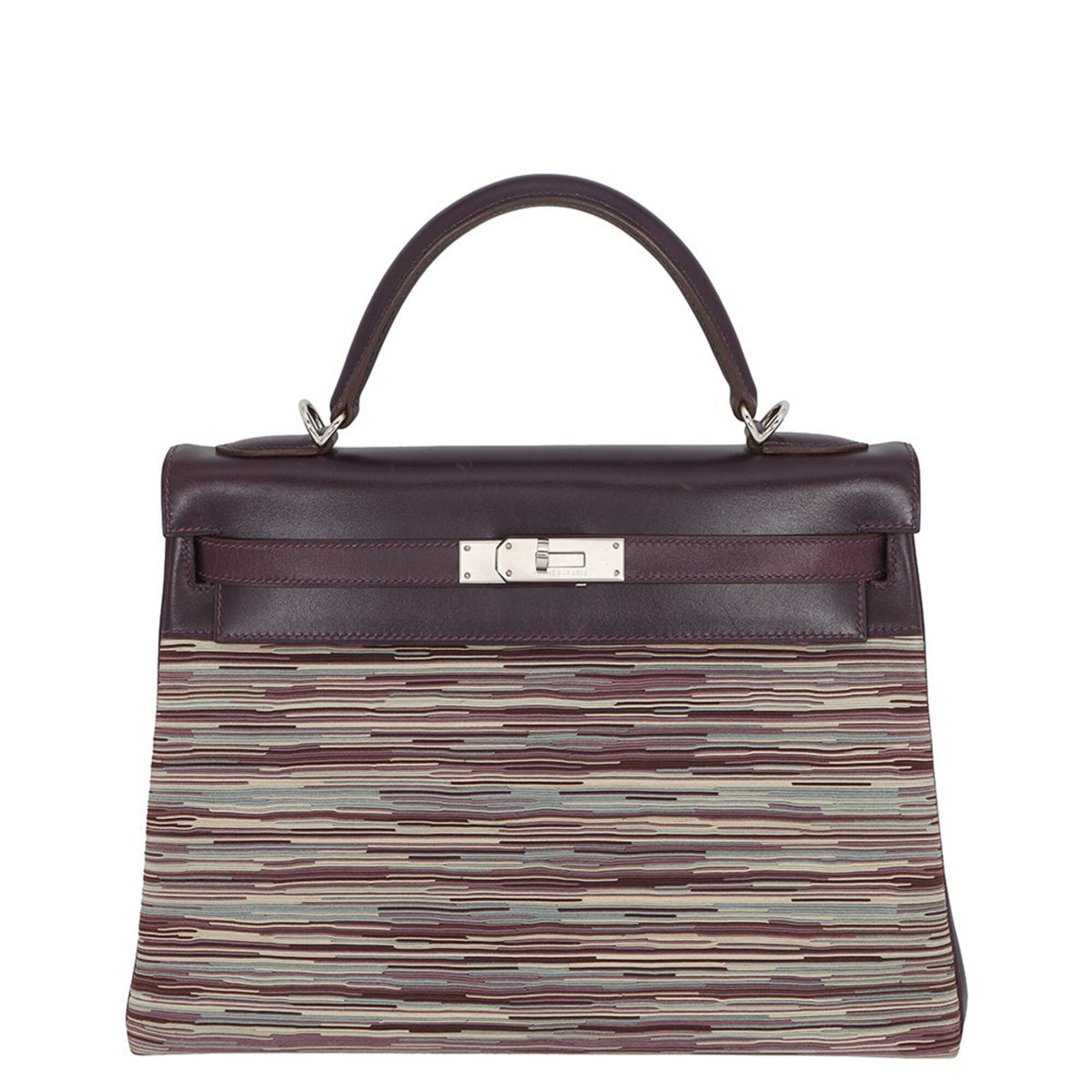 Hermes Multi-Color Raisin Box Calf Leather Leather Handbag (Pre-Owned)