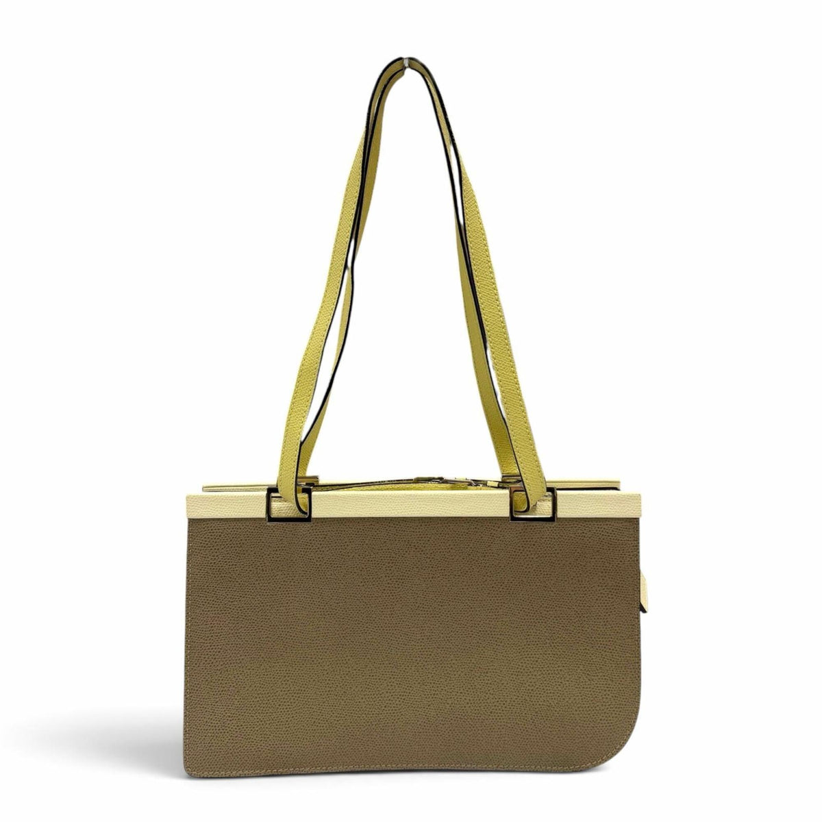 Valextra Beige Ivory Yellow Leather Handbag Tote Bag (Pre-Owned)