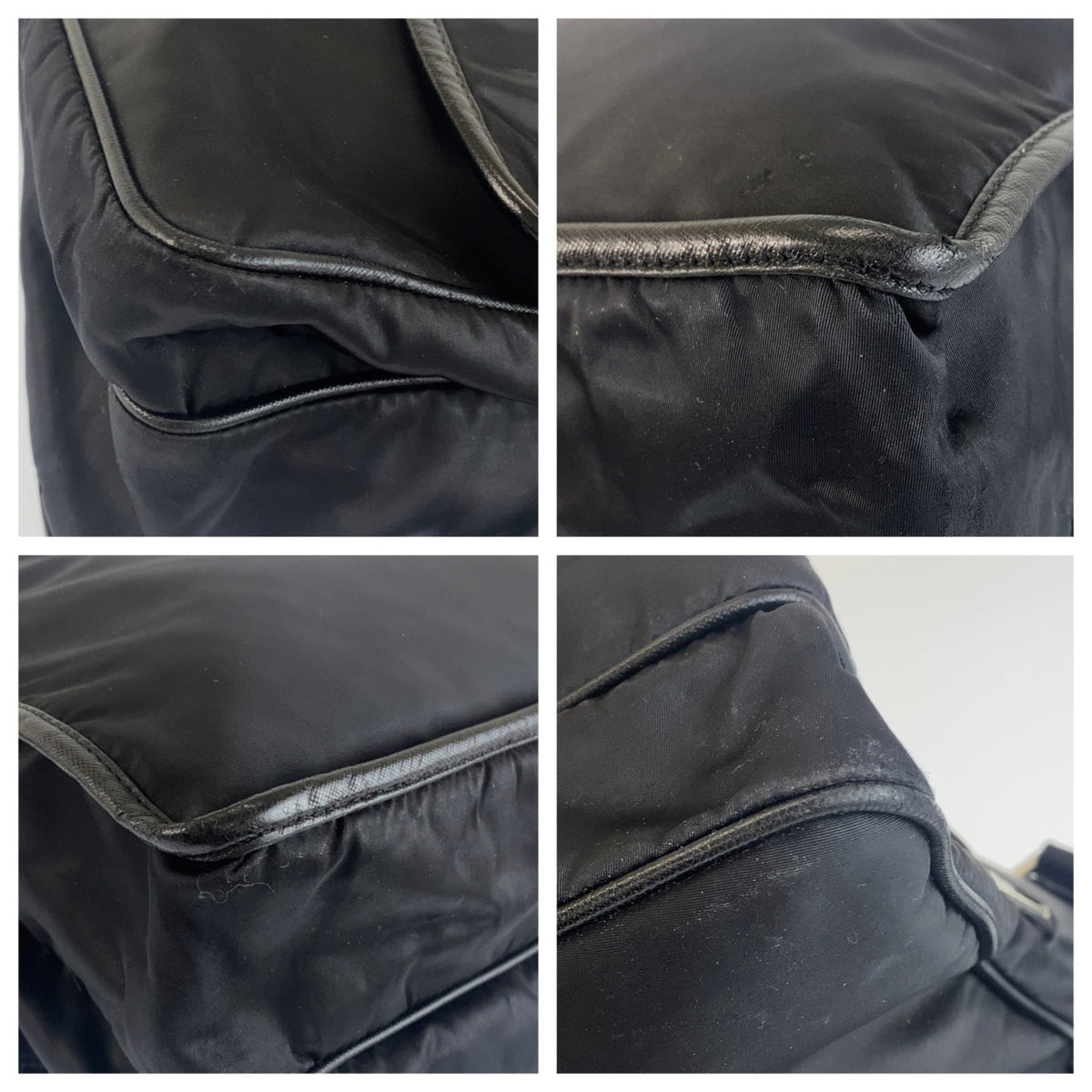 Prada Black Nylon Messenger Bag Shoulder Bag (Pre-Owned)
