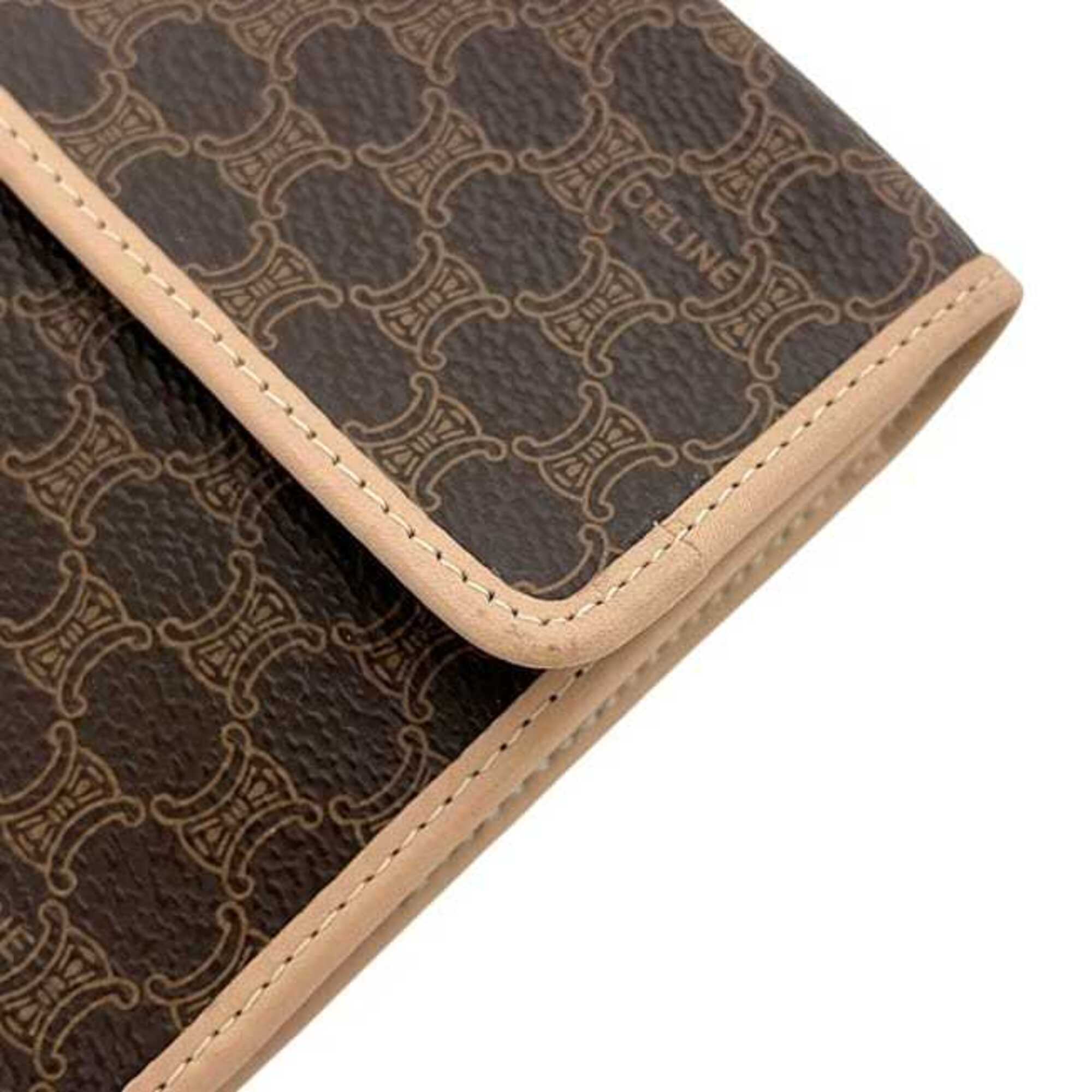 Celine Brown Pvc Leather Wallet (Tri-Fold) (Pre-Owned)