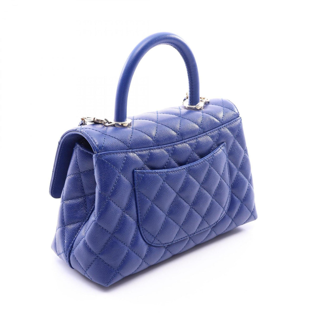Chanel Blue Grained Calfskin Handbag (Pre-Owned)