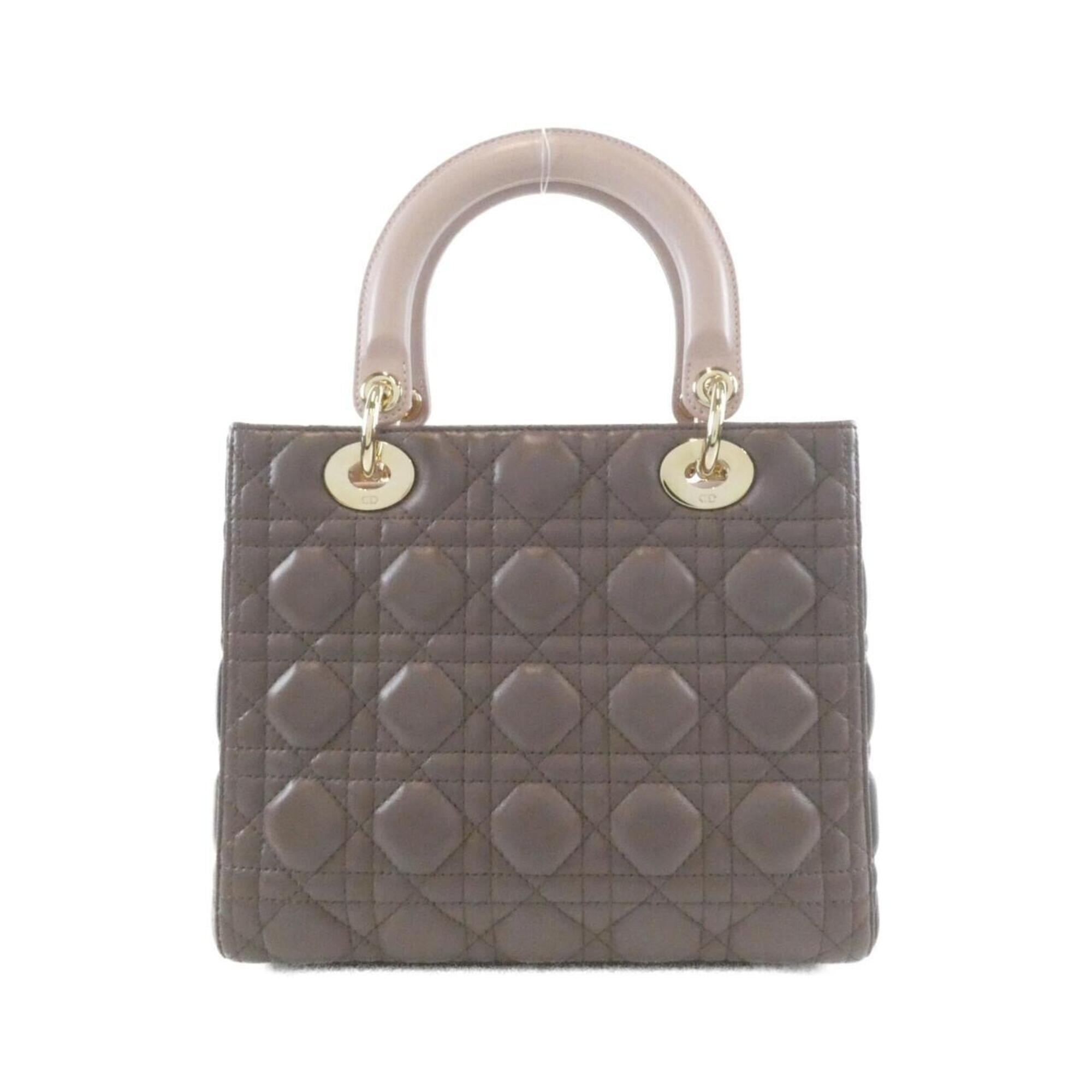 Christian Dior Gray Pink Leather Handbag (Pre-Owned)