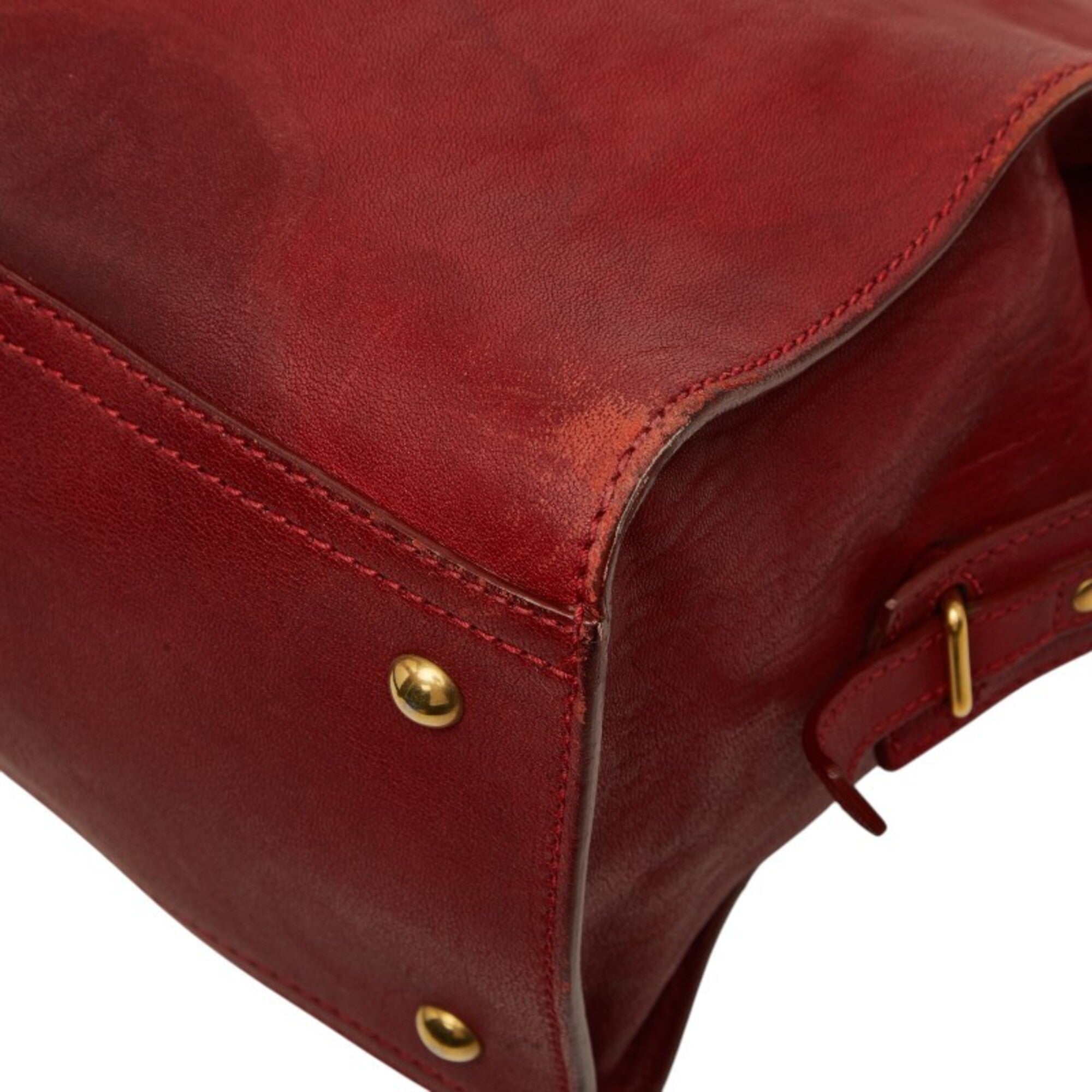 Saint Laurent Red Color Leather Handbag (Pre-Owned)