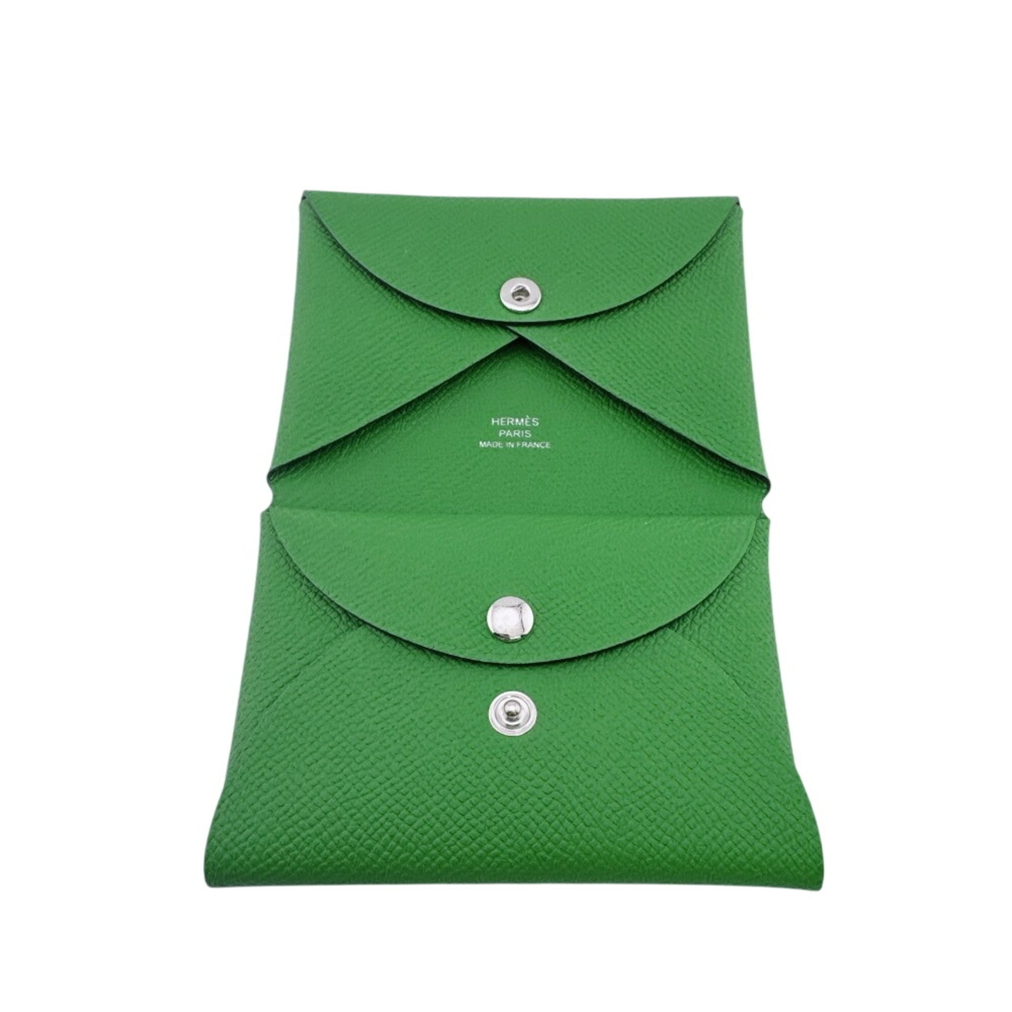 Hermes Green Epsom Leather Coin Purse/Coin Case (Pre-Owned)
