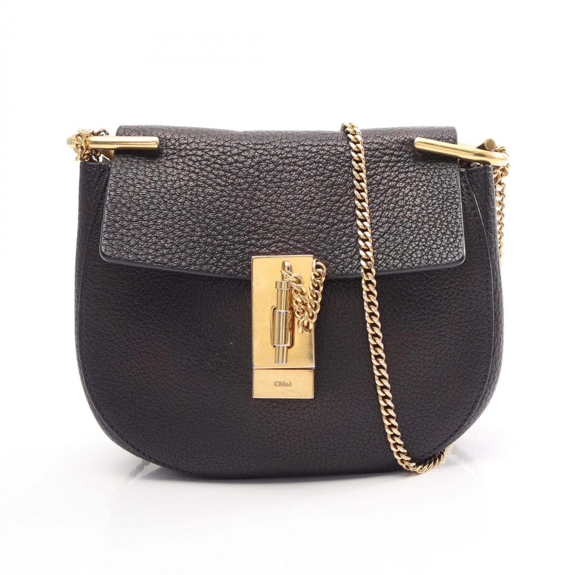 Chloé Black Leather Handbag Shoulder Bag (Pre-Owned)