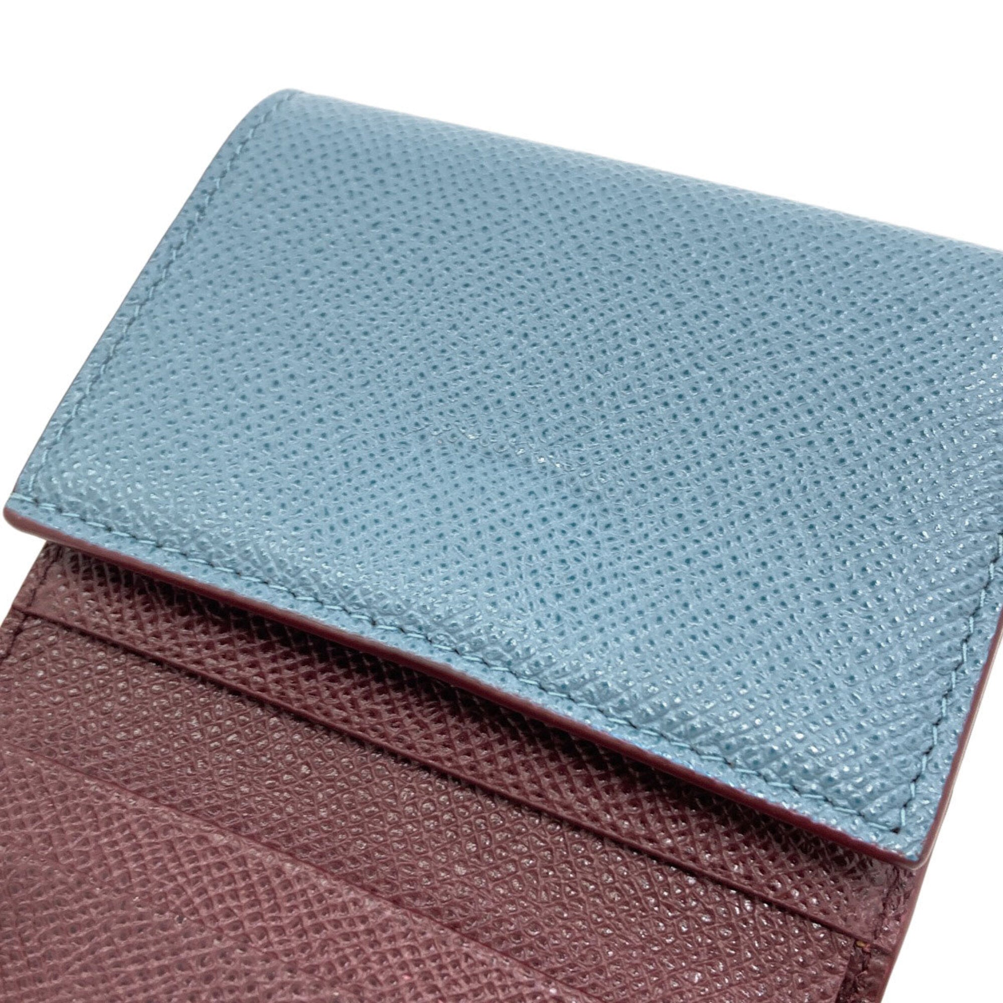 Bvlgari Blue Leather Wallet (Tri-Fold) (Pre-Owned)