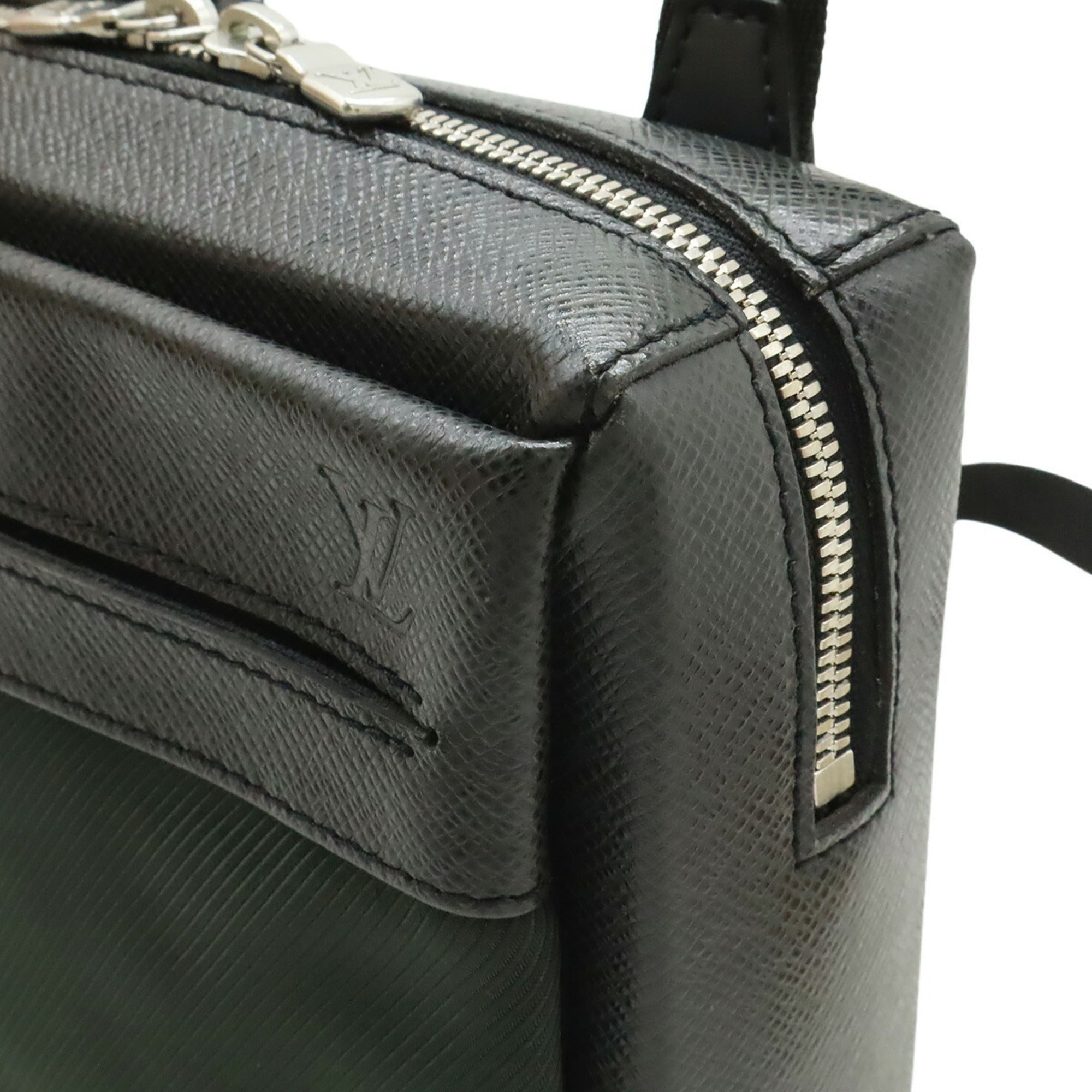 Louis Vuitton Ardoise Black Leather Shoulder Bag (Pre-Owned)