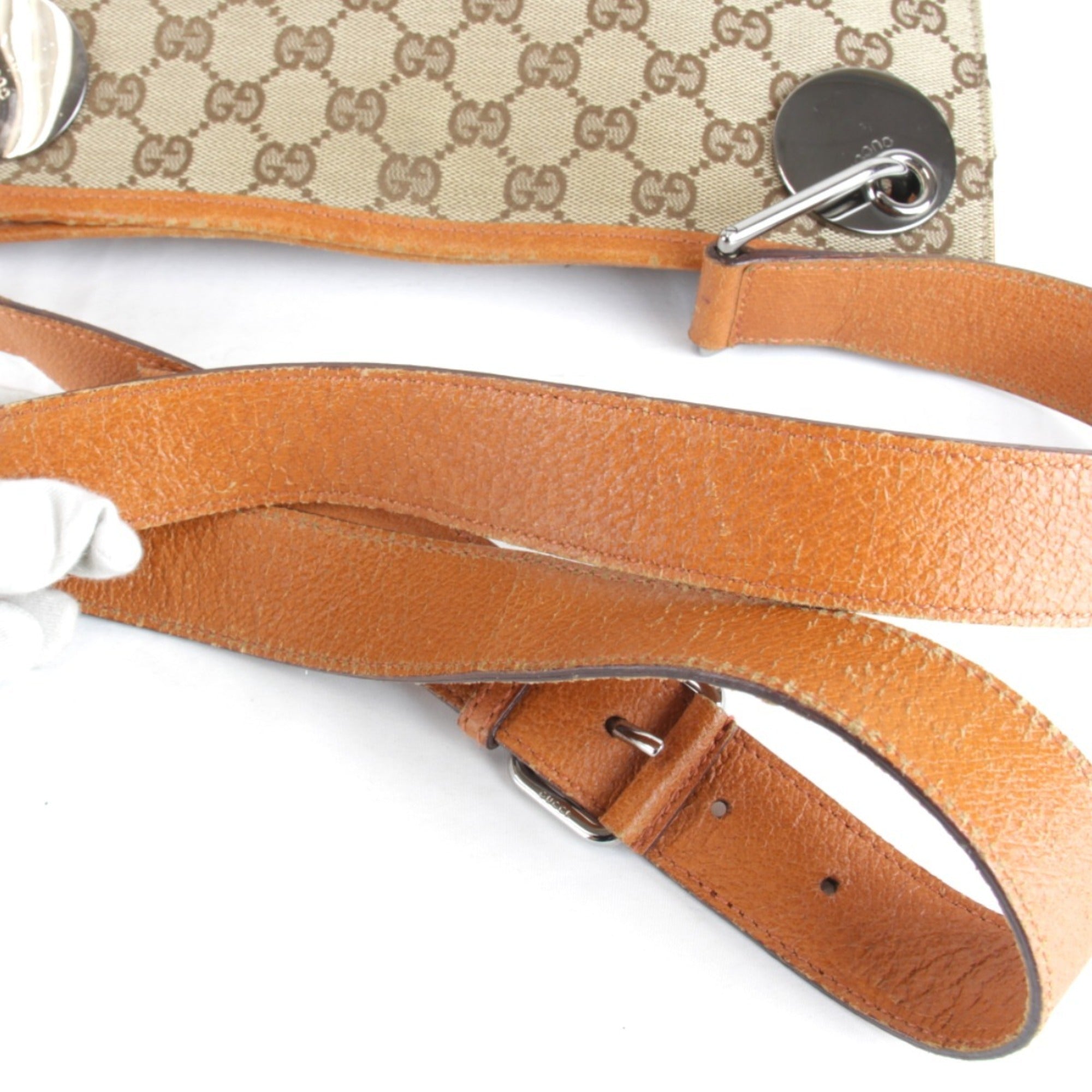 Gucci Gg Canvas Orange Gg Canvas Shoulder Bag (Pre-Owned)