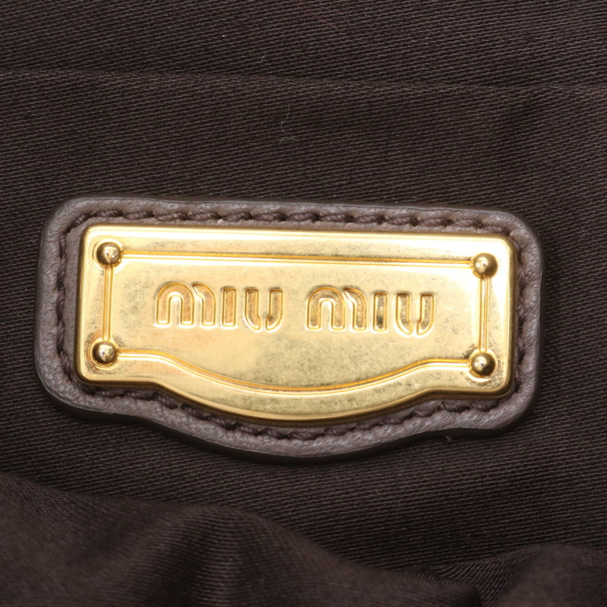 Miu Miu Brown Leather Handbag Shoulder Bag Tote Bag (Pre-Owned)