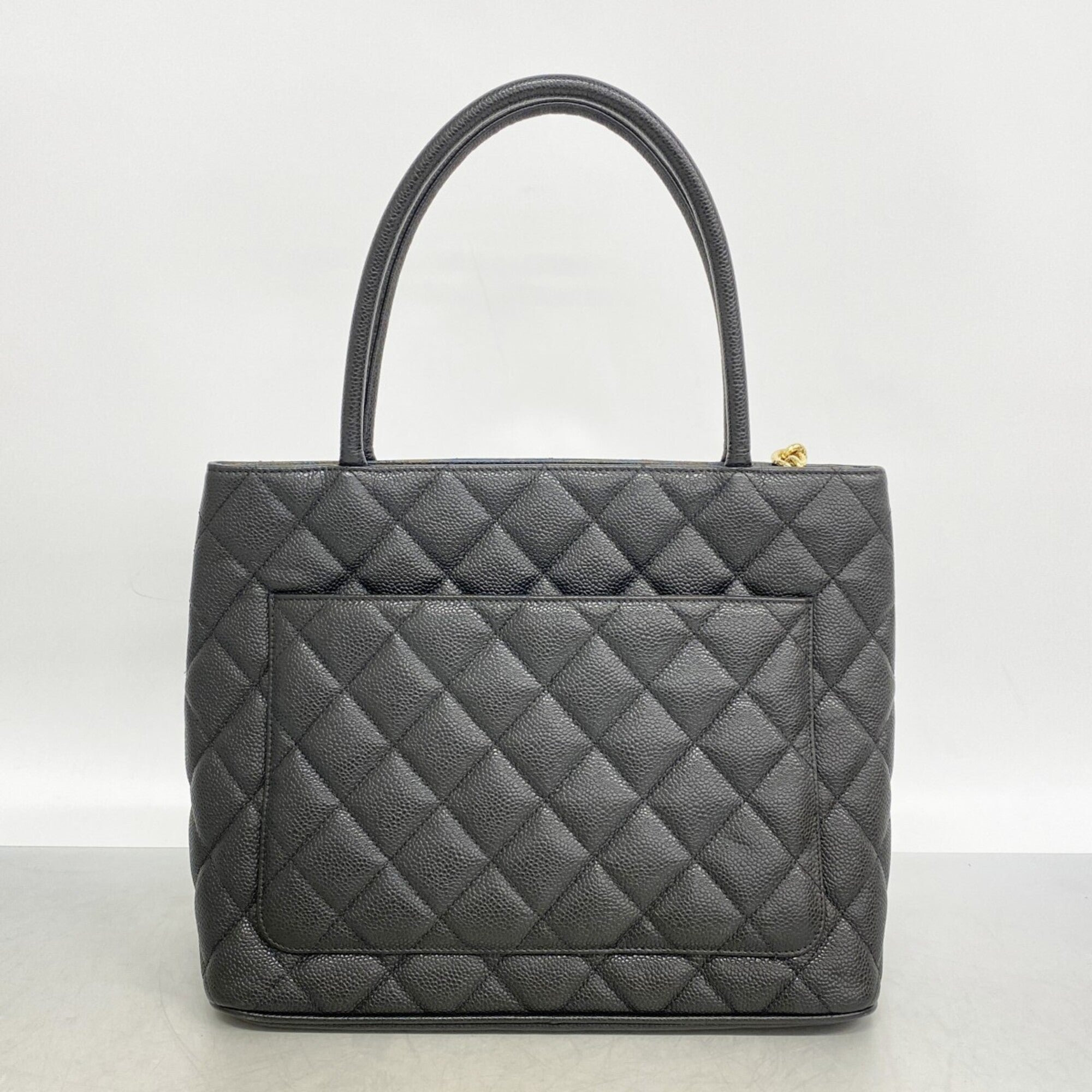 Chanel Black Grained Calfskin Tote Bag (Pre-Owned)