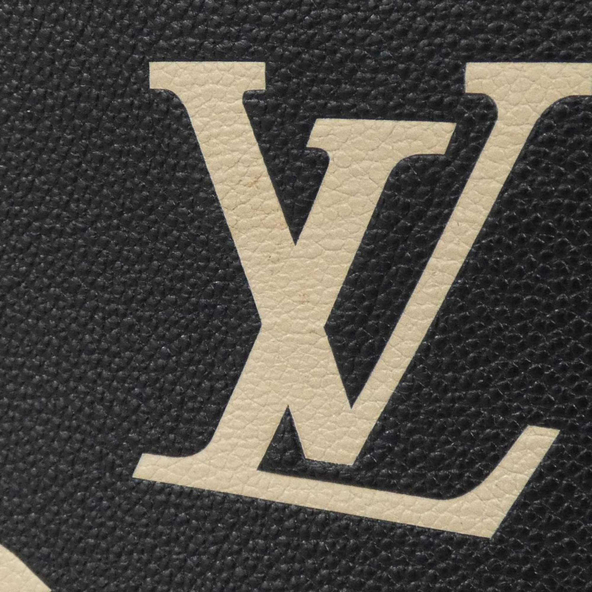 Louis Vuitton Beige Bicolor Black Leather Handbag (Pre-Owned)