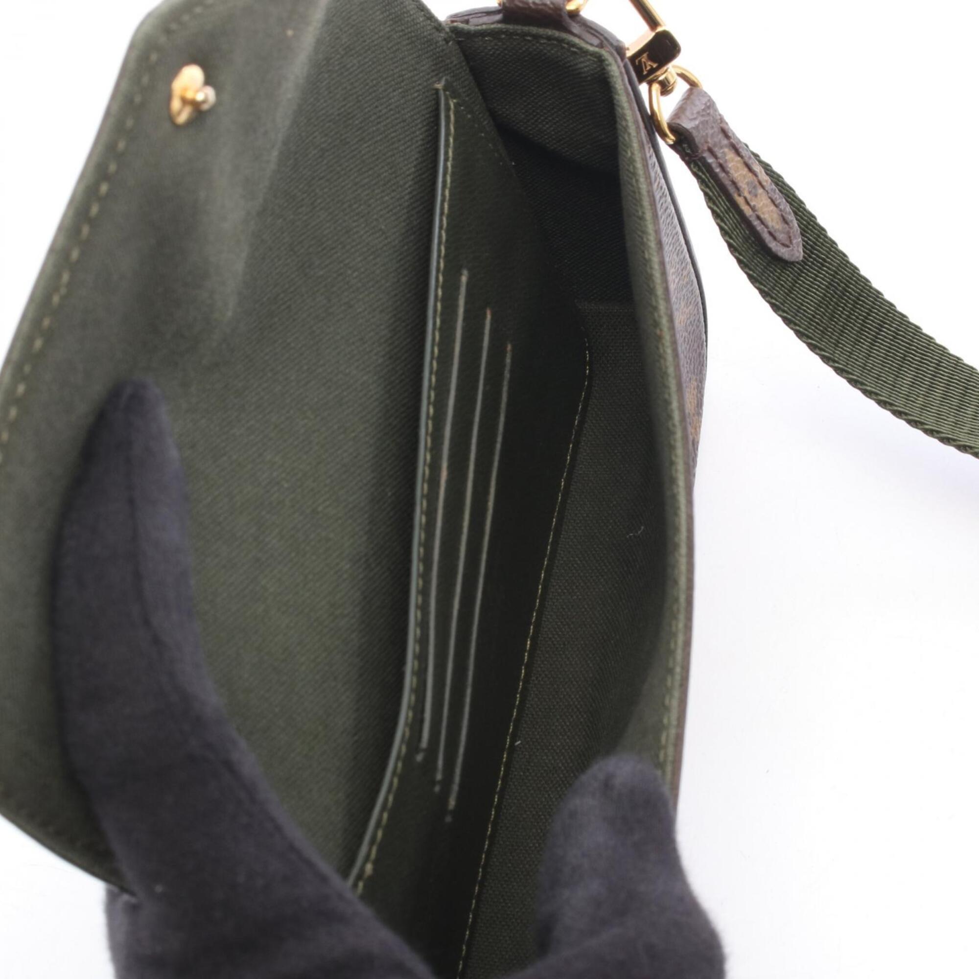 Louis Vuitton Brown Green Monogram Monogram Handbag Pochette Shoulder Bag (Pre-Owned)
