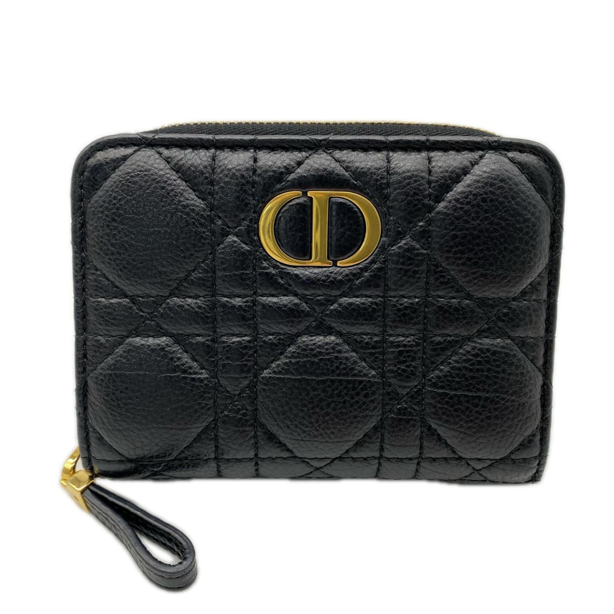 Christian Dior Black Leather Wallet (Tri-Fold) (Pre-Owned)