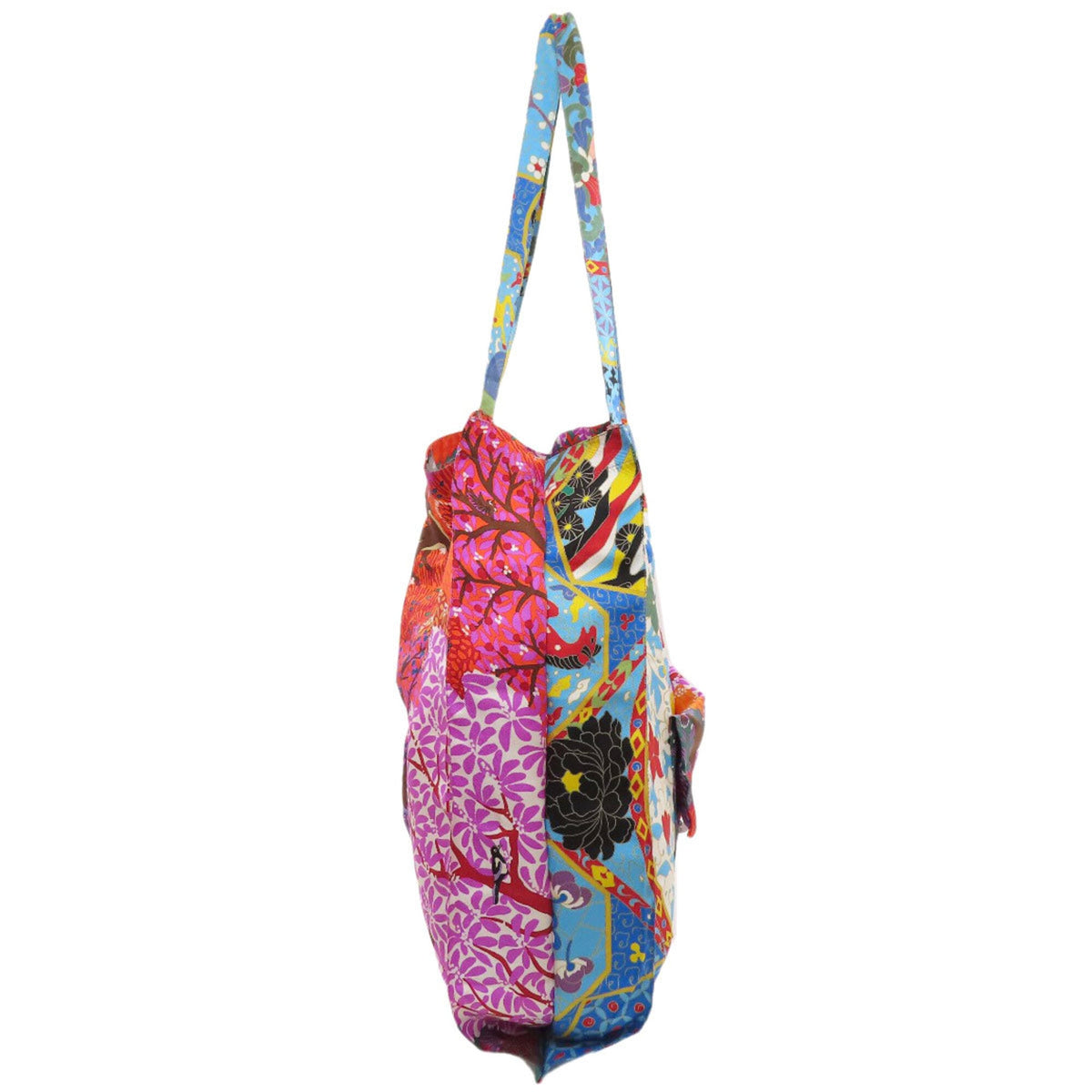 Hermes Blue Purple Red Color Silk Eco-Bag Handbag (Pre-Owned)