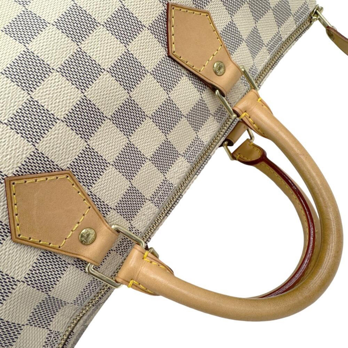 Louis Vuitton White Damier Azur Boston Bag Handbag (Pre-Owned)