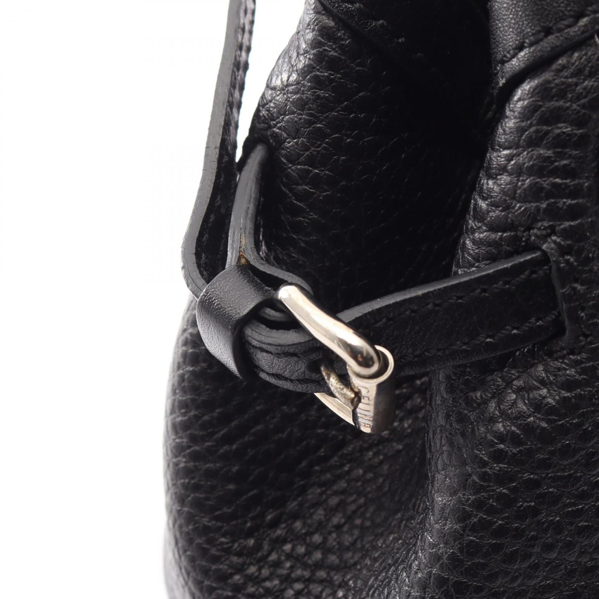 Celine Black Leather Handbag Tote Bag (Pre-Owned)