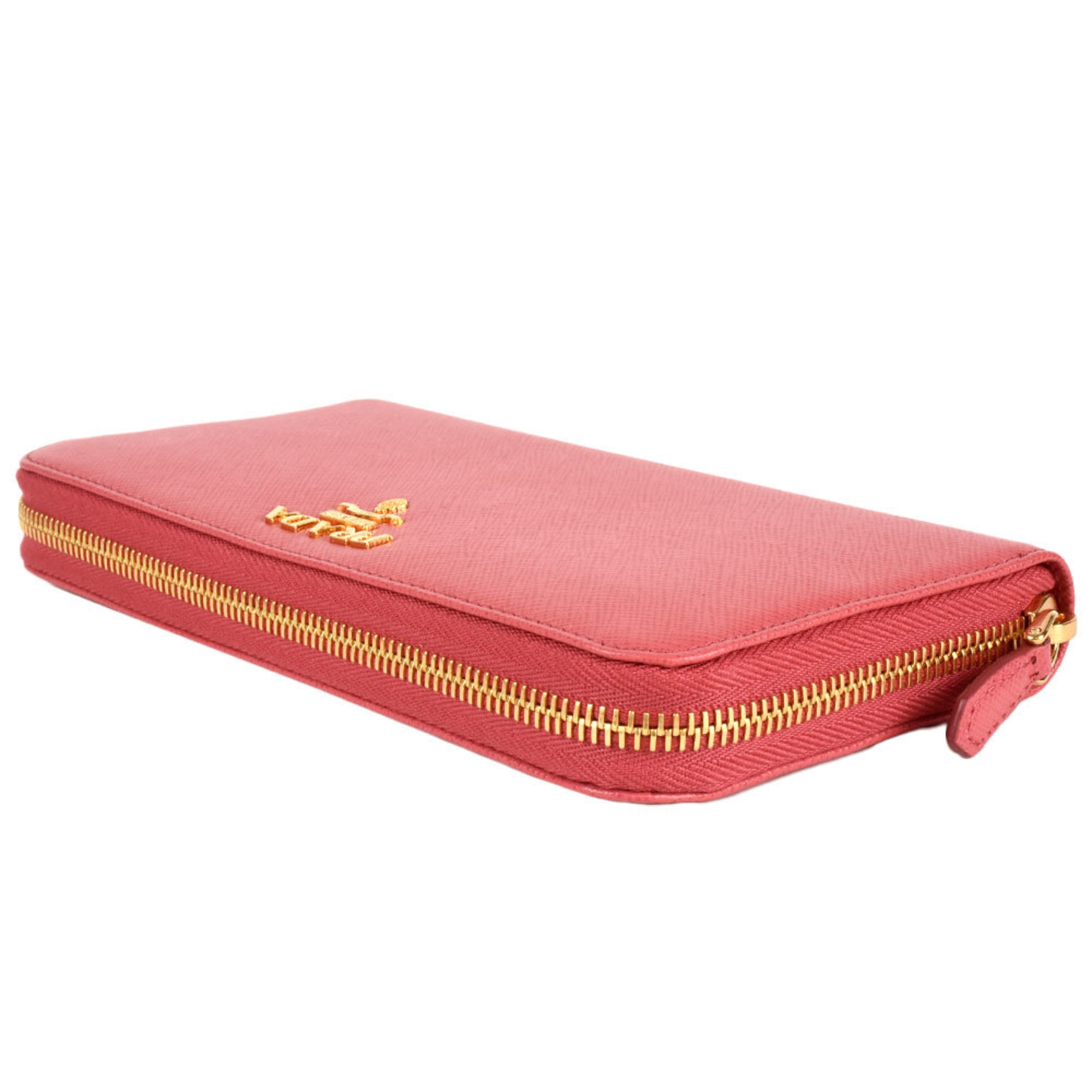 Prada Saffiano Pink Saffiano Long Wallet (Bi-Fold) (Pre-Owned)