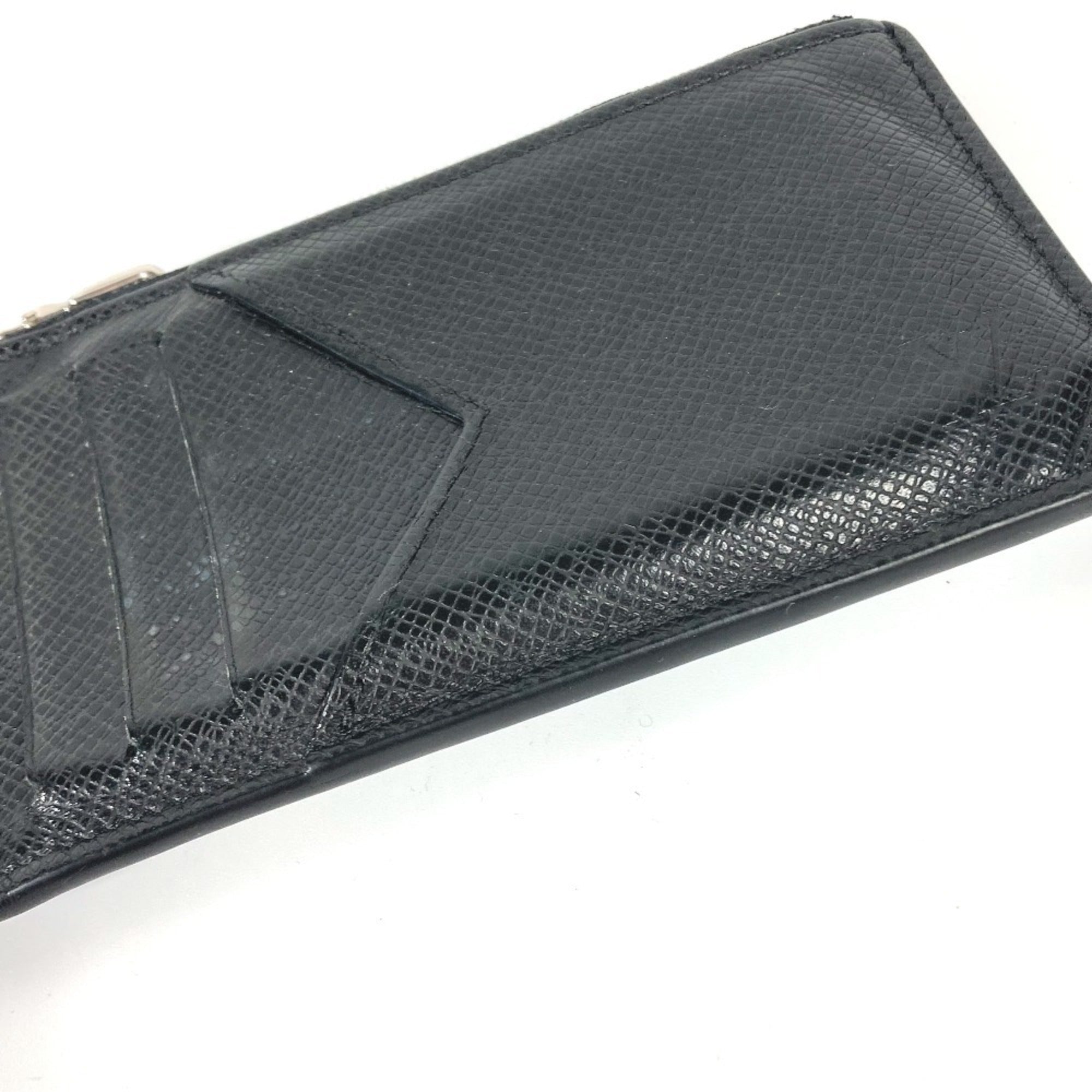 Louis Vuitton Taiga Black Taiga Leather Coin Purse/Coin Case (Pre-Owned)