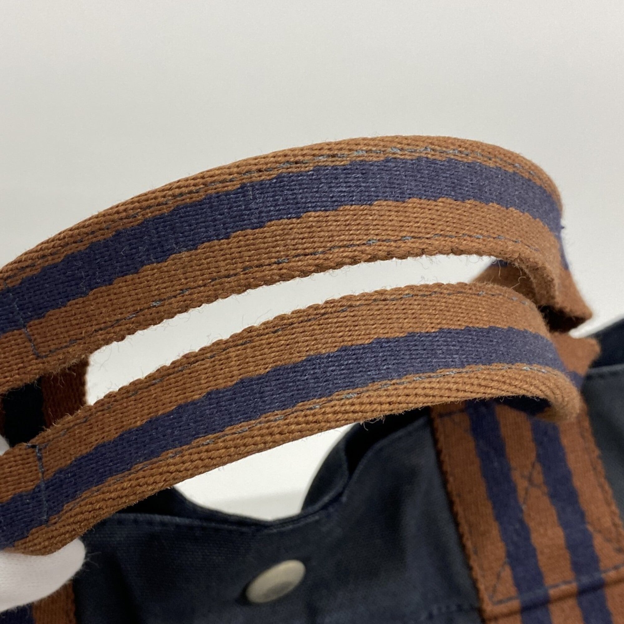 Hermes Navy Canvas Tote Bag (Pre-Owned)
