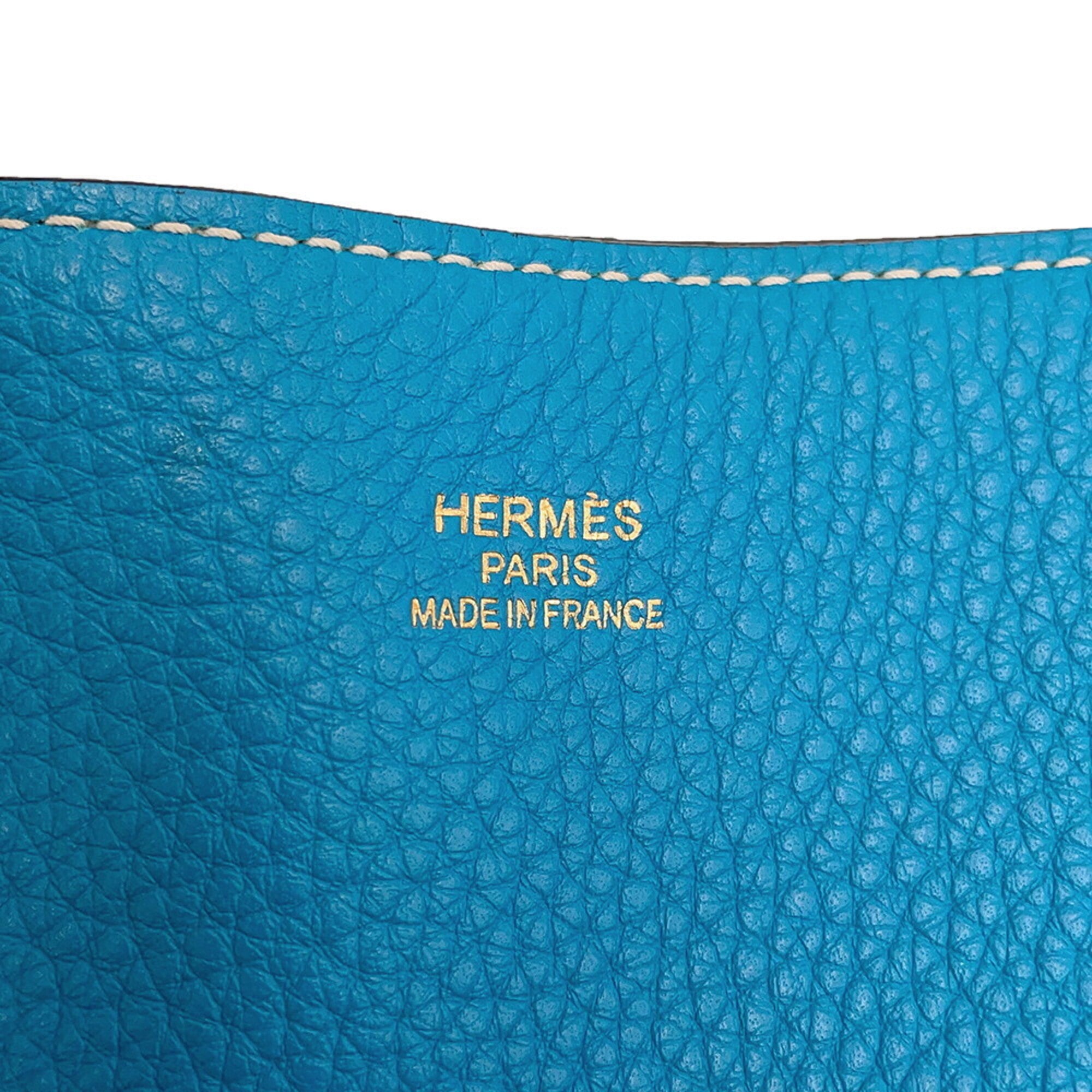 Hermes Etain Taurillon Clemence Leather Handbag Tote Bag (Pre-Owned)