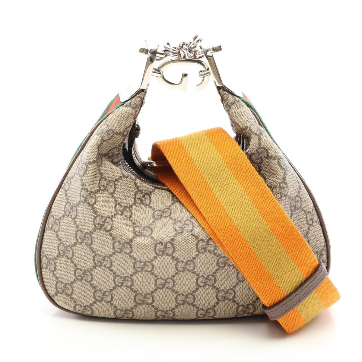 Gucci Beige Multi-Color Coated Canvas Leather Handbag Shoulder Bag (Pre-Owned)