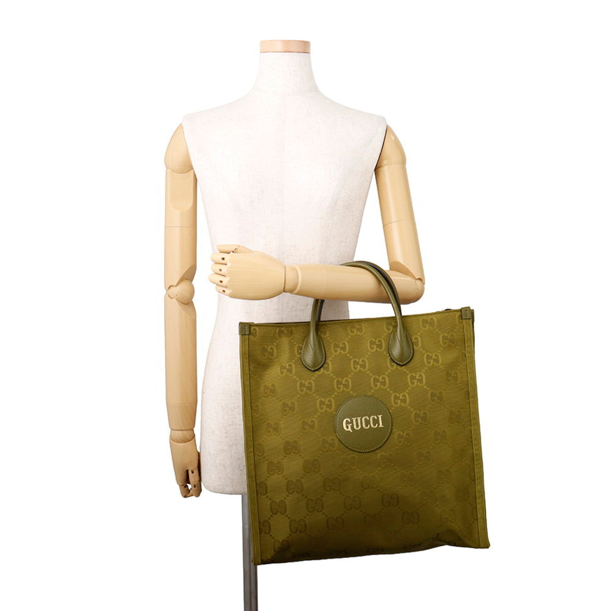 Gucci Green Nylon Handbag Tote Bag (Pre-Owned)