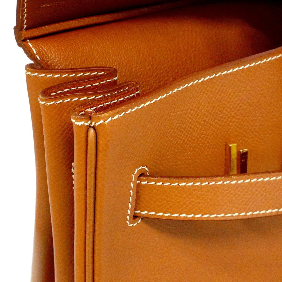 Hermes Gold Courchevel Leather Handbag (Pre-Owned)